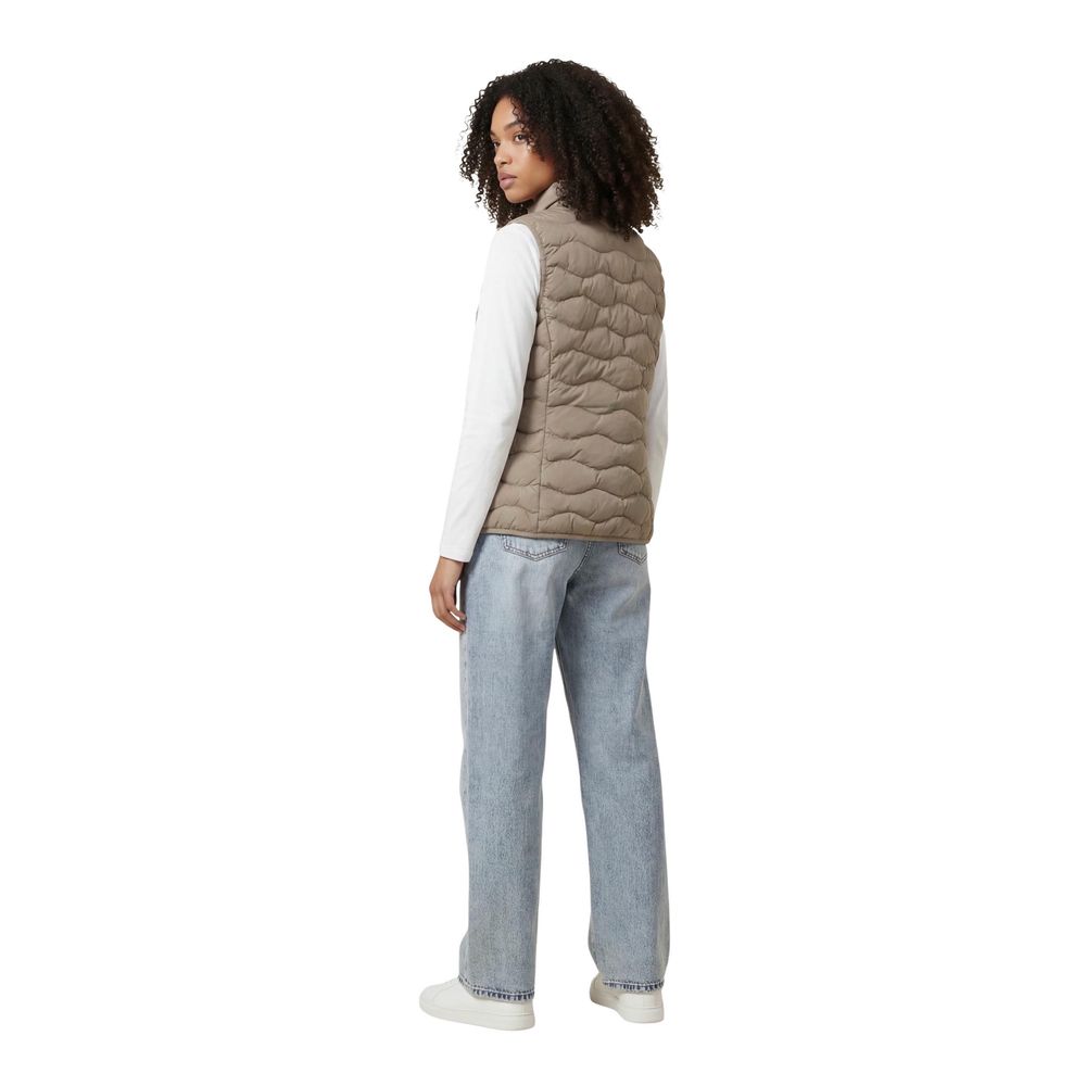 EA7 Emporio Armani Beige Polyester Sleeveless Women's Jacket