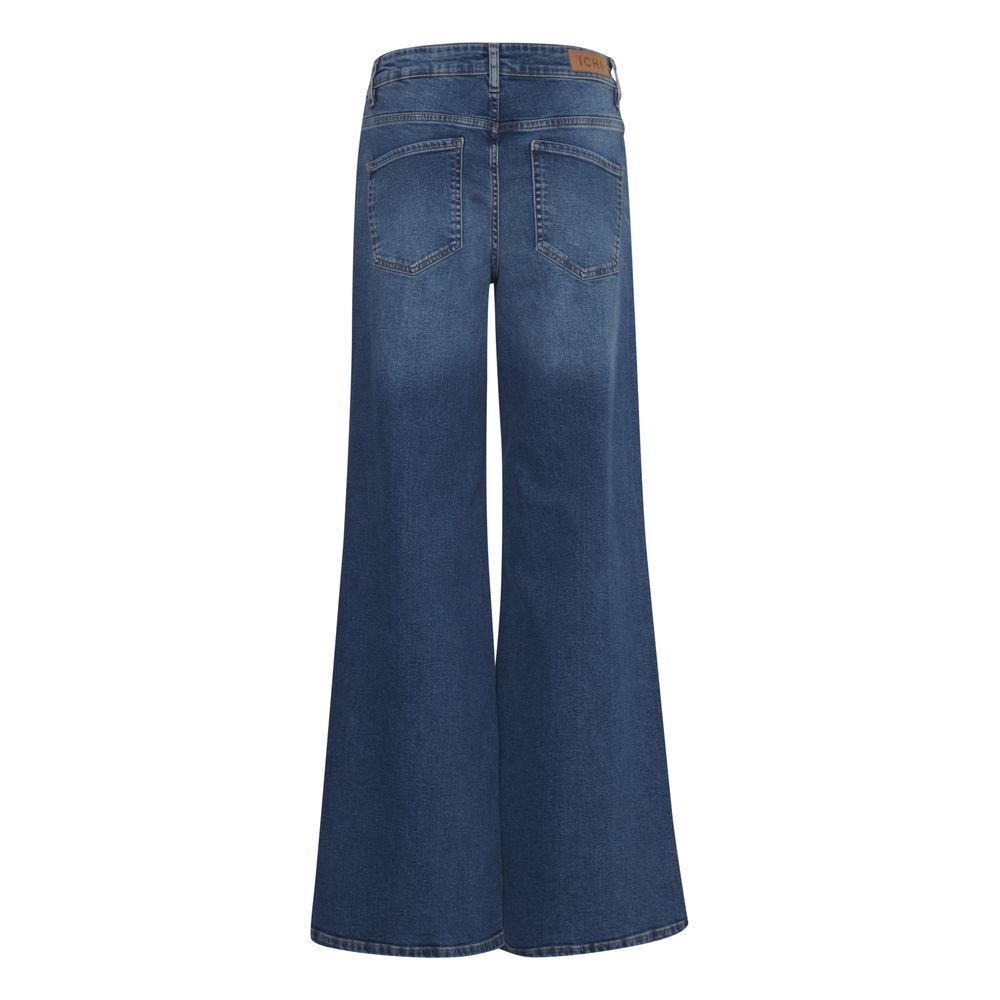 ICHI Blue Cotton Bootcut Women's Jeans