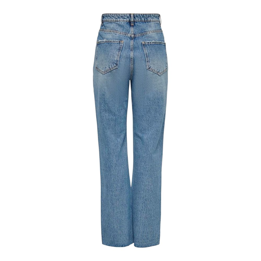 Only Light Blue Cotton Relaxed Fit Women's Jeans