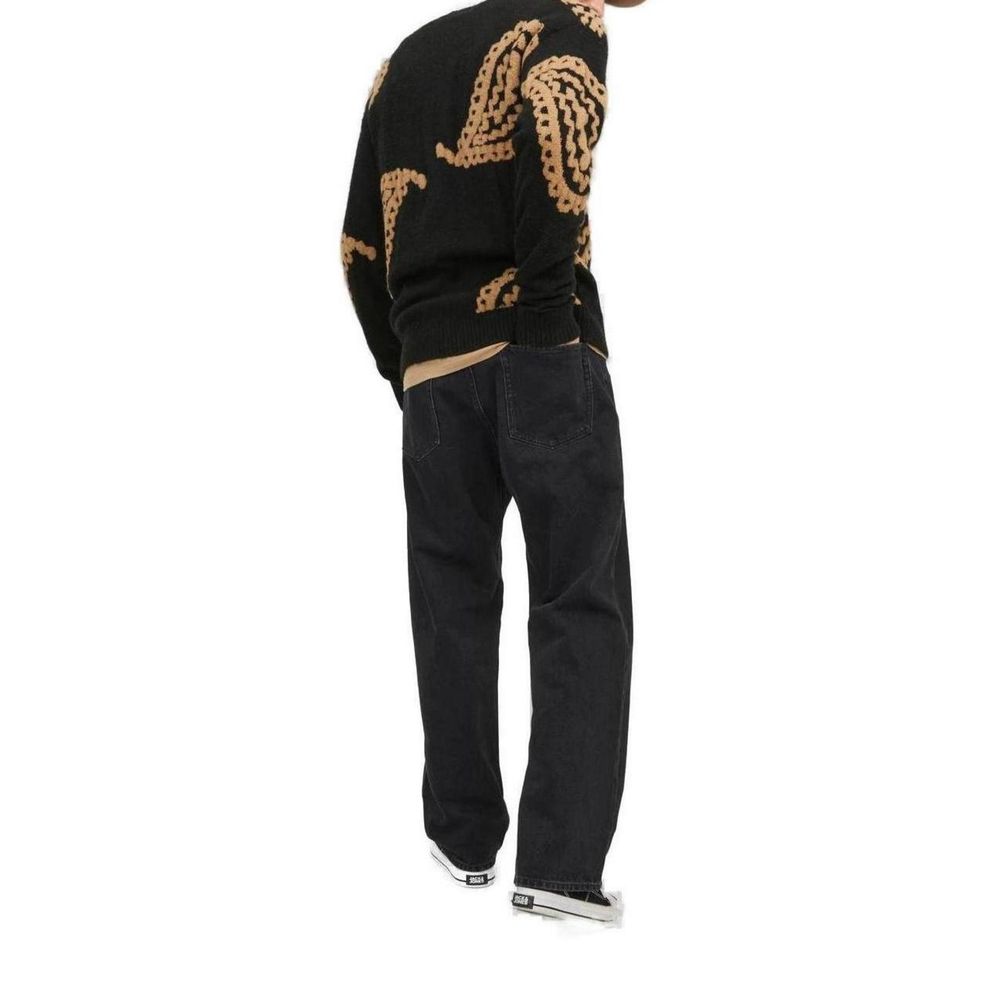 Jack Jones Black Cotton Relaxed Fit Men's Jeans