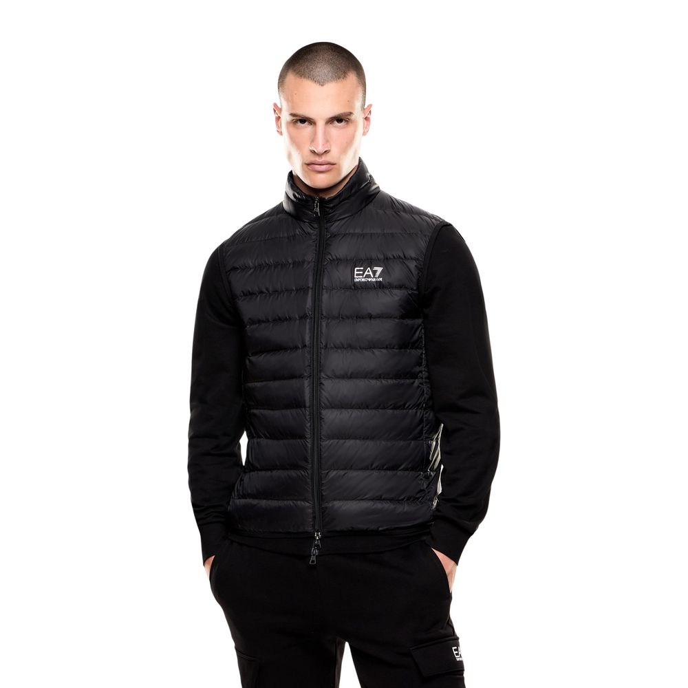 EA7 Emporio Armani Black Polyamide Sleeveless Men's Jacket