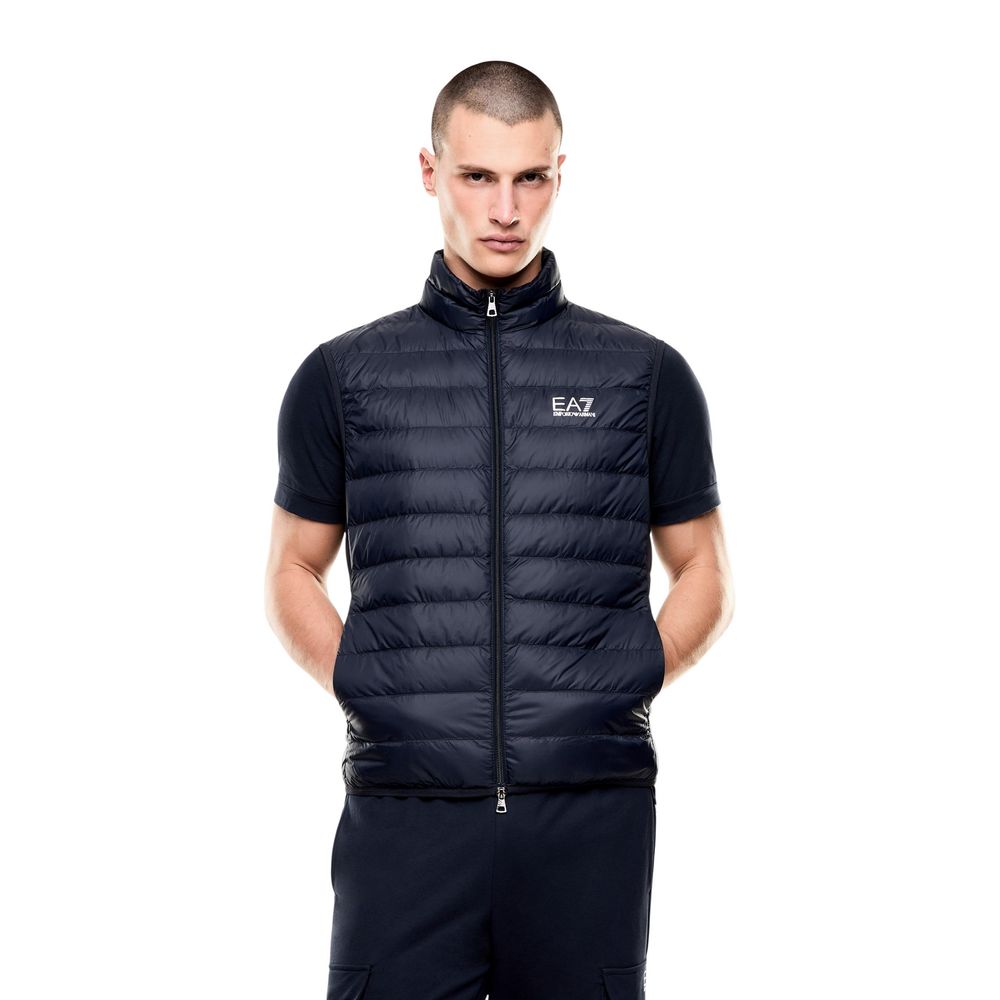 EA7 Emporio Armani Blue Polyamide Sleeveless Men's Jacket