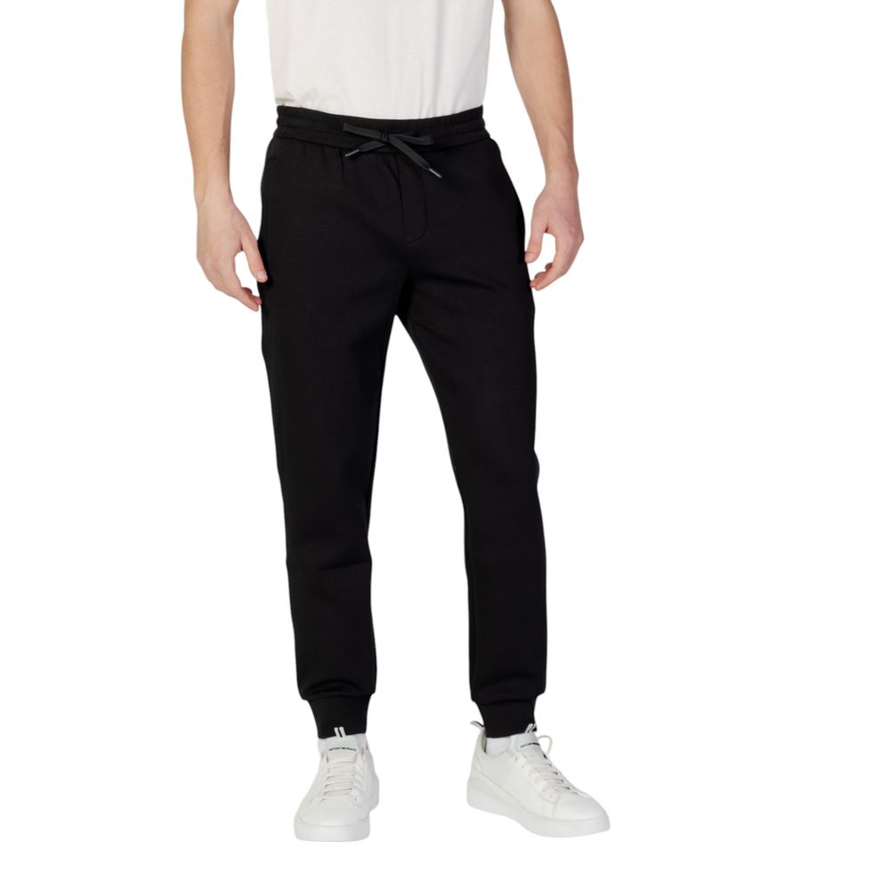 Armani Exchange Black Cotton Joggers (Workout Men's Pants)