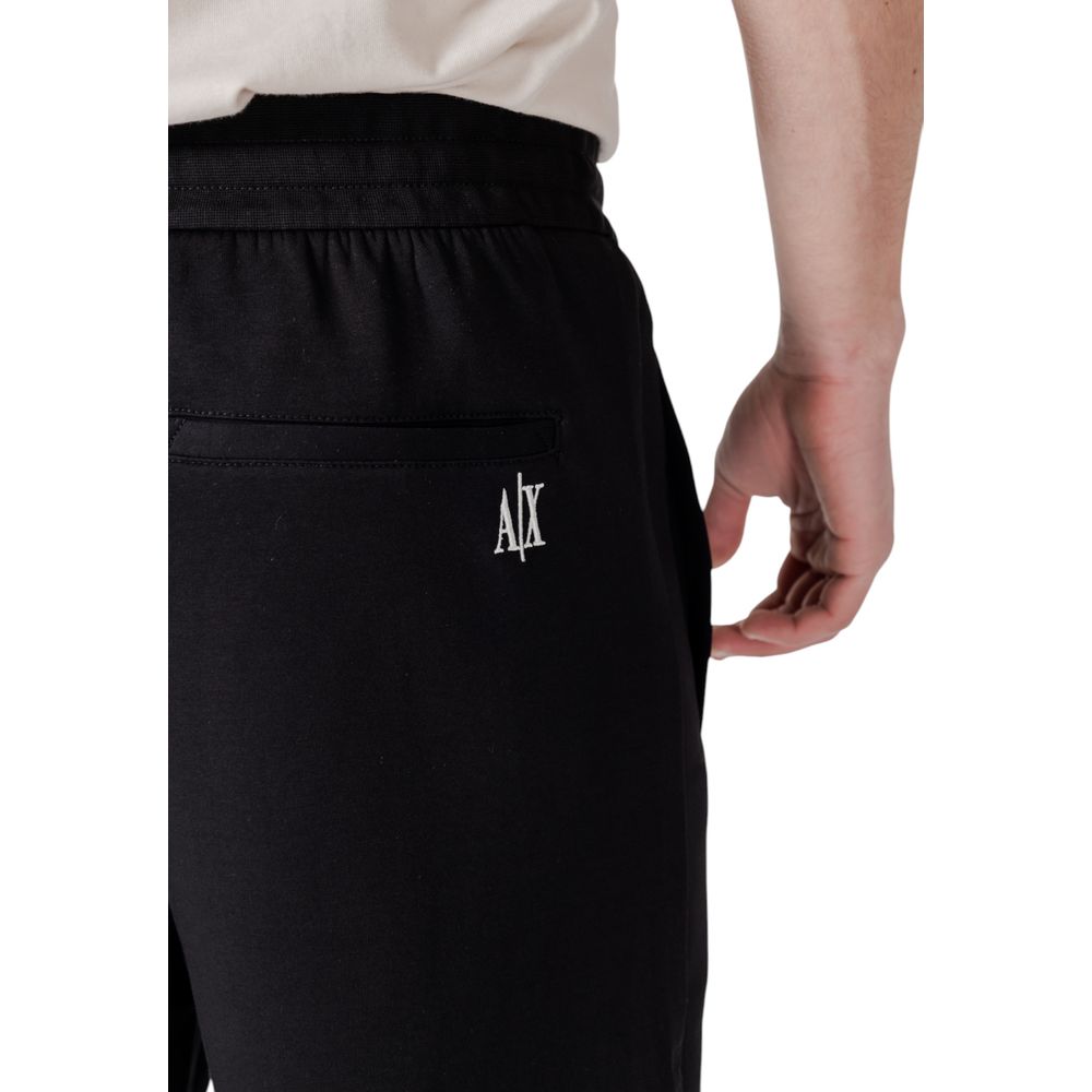 Armani Exchange Black Cotton Bermuda Men's Shorts