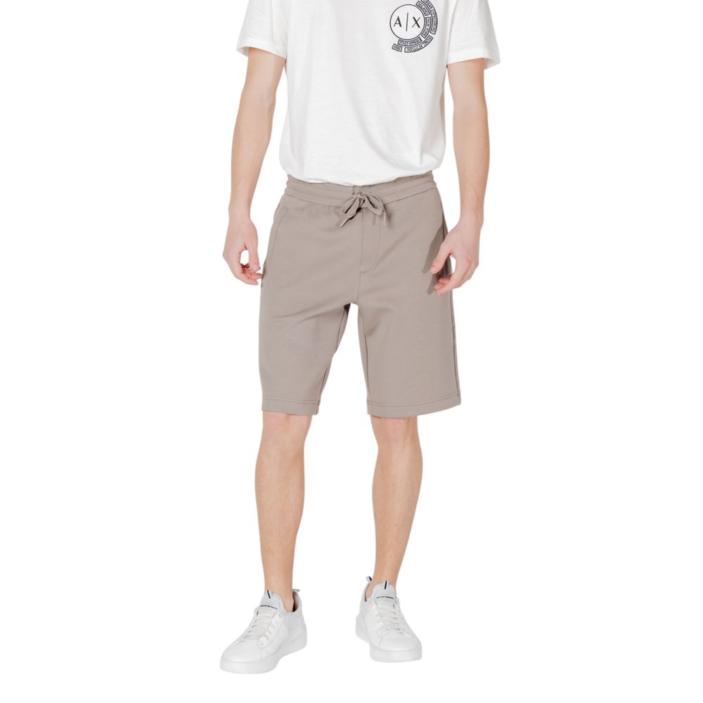 Armani Exchange Brown Cotton Bermuda Men's Shorts