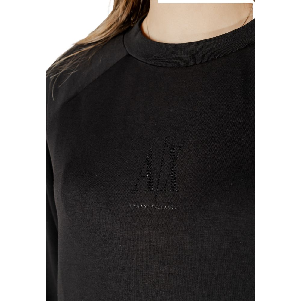 Armani Exchange Black Viscose Women's Sweatshirt
