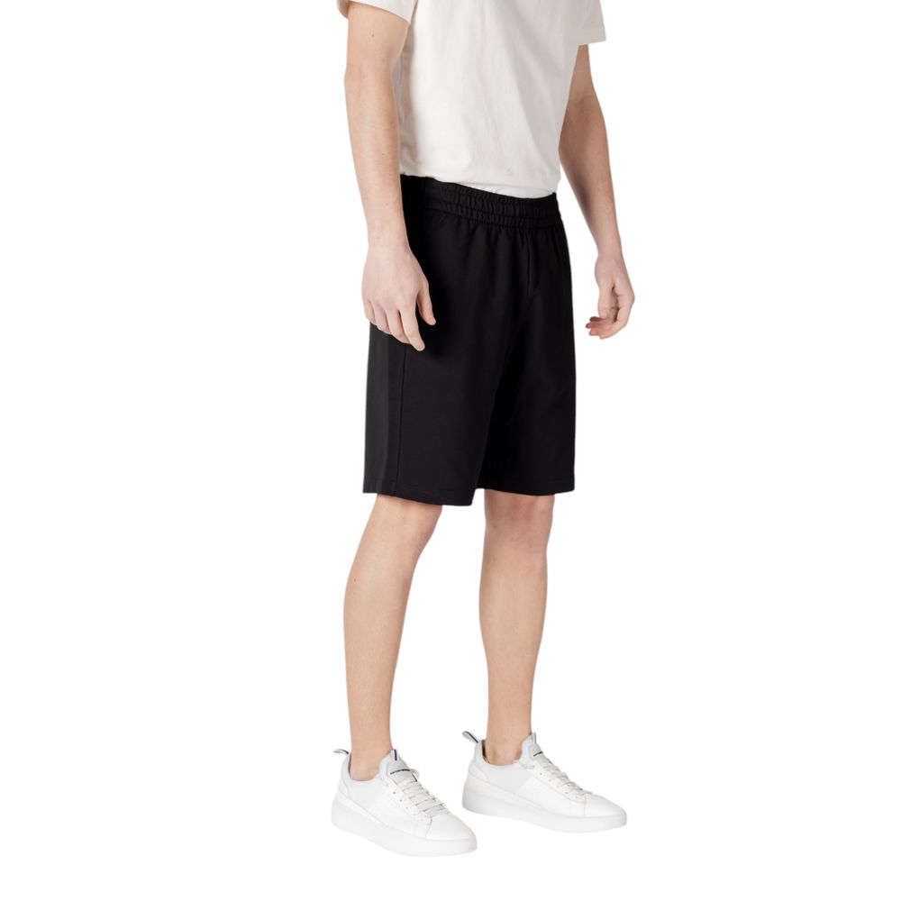 EA7 Emporio Armani Black Cotton Bermuda Men's Shorts