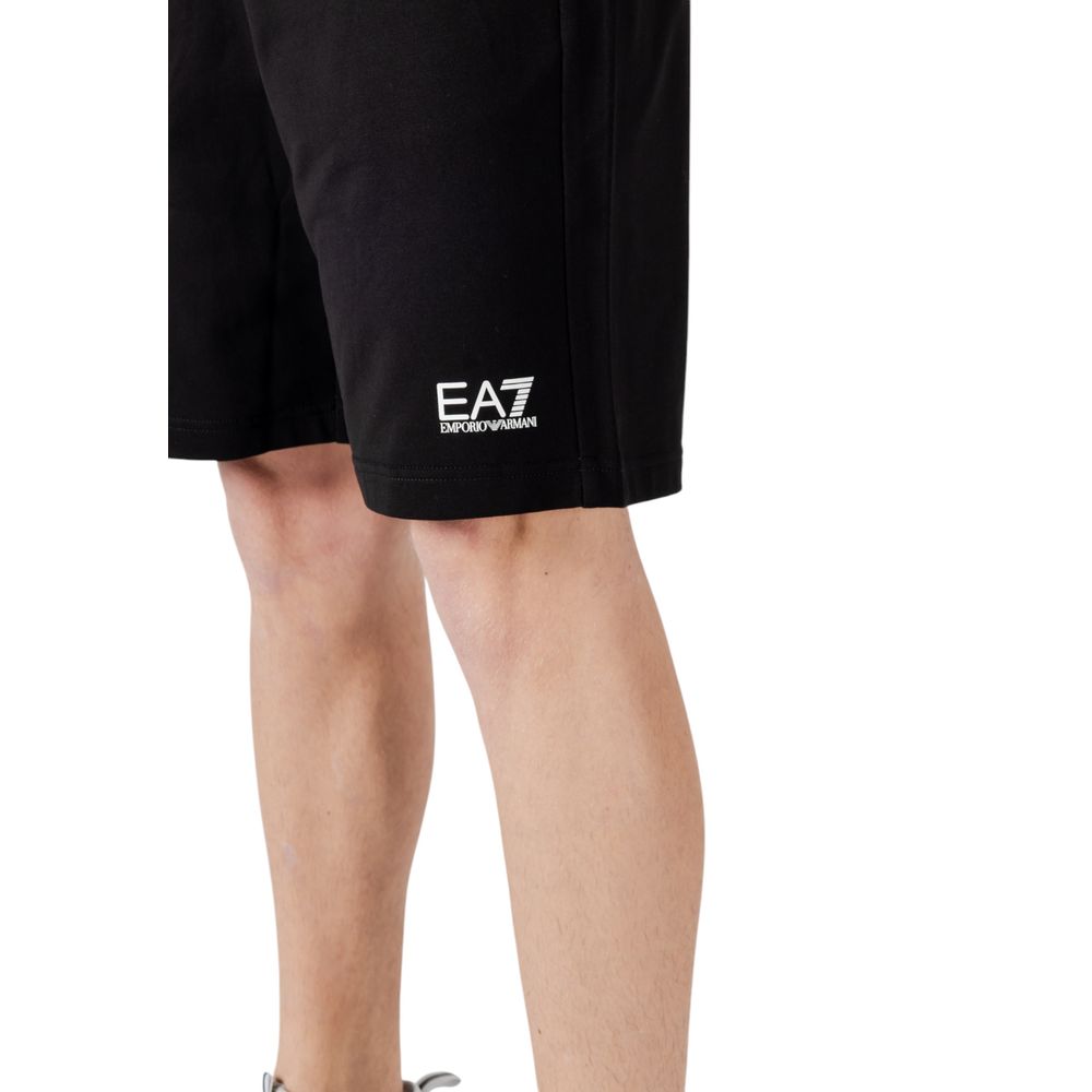 EA7 Emporio Armani Black Cotton Bermuda Men's Shorts