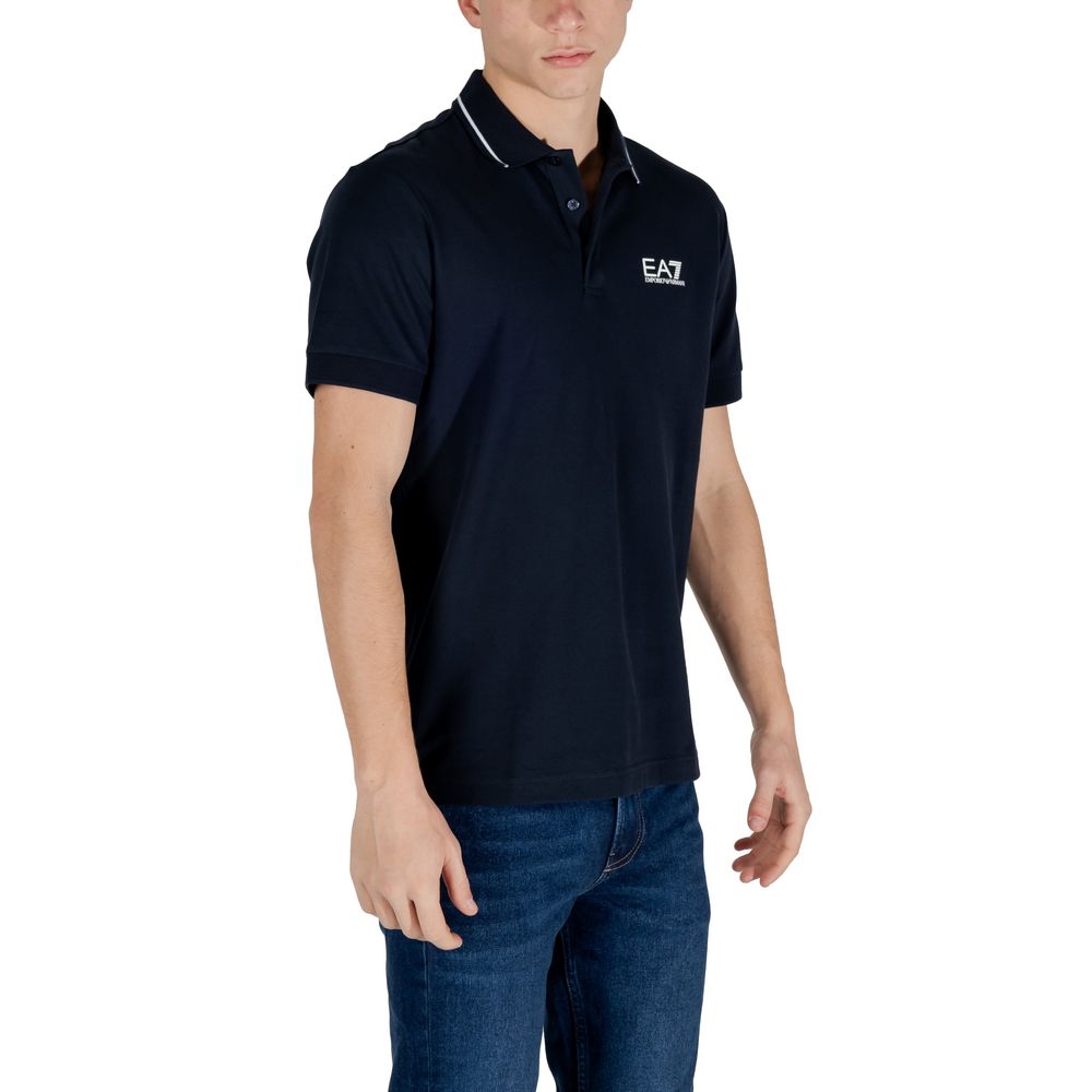EA7 Emporio Armani Blue Cotton Polo Men's Shirt