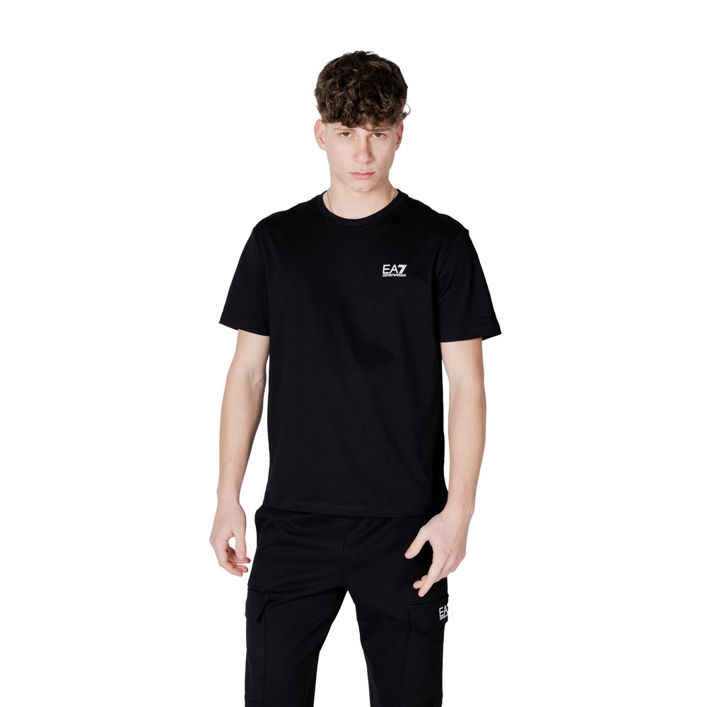 EA7 Emporio Armani Black And White Cotton Men's Sportswear