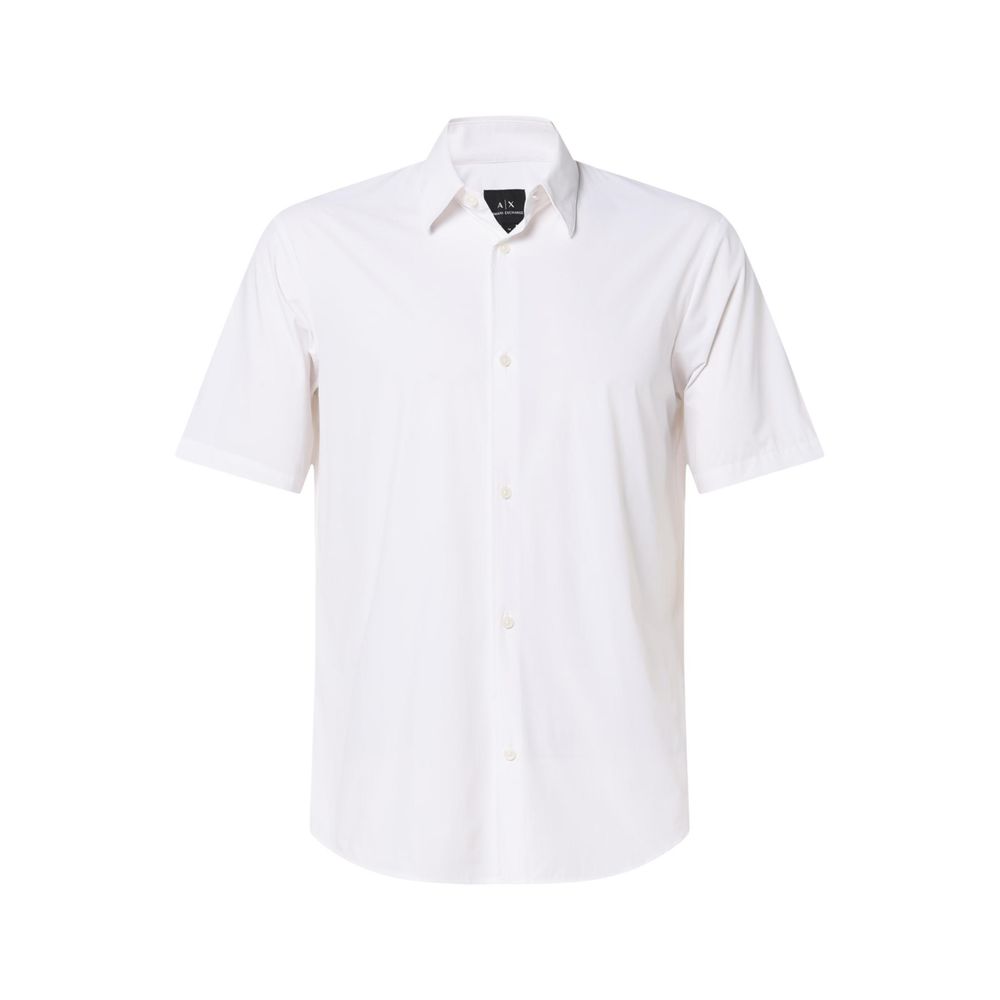 Armani Exchange White Polyamide Shortsleeve Men's Shirt