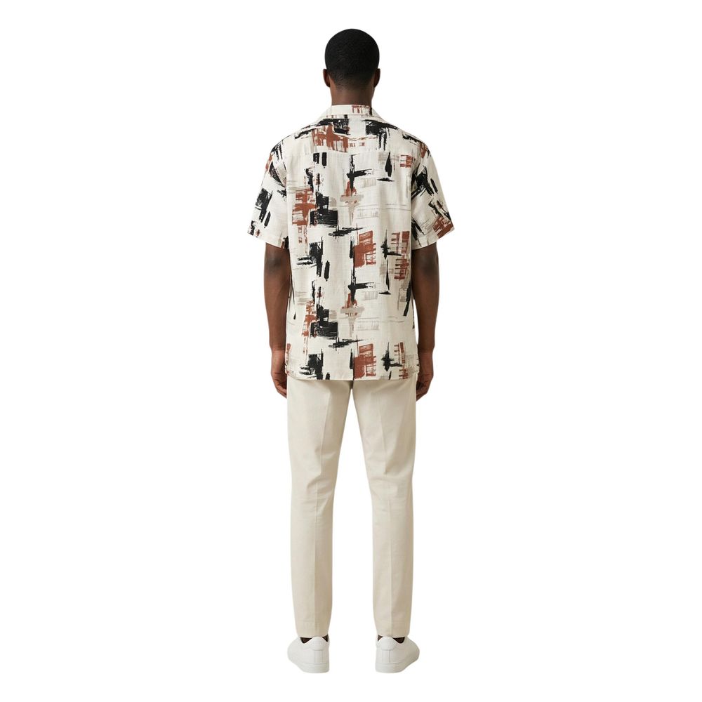 Antony Morato Beige Viscose Shortsleeve Men's Shirt