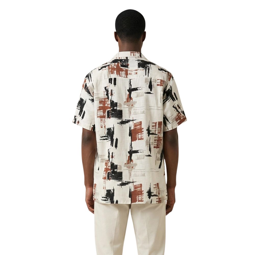 Antony Morato Beige Viscose Shortsleeve Men's Shirt