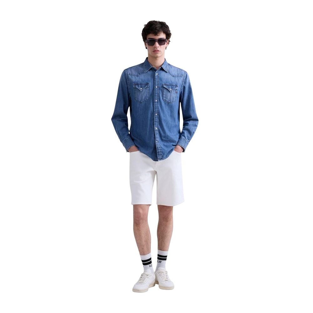 Replay Blue Denim Men's Shirt