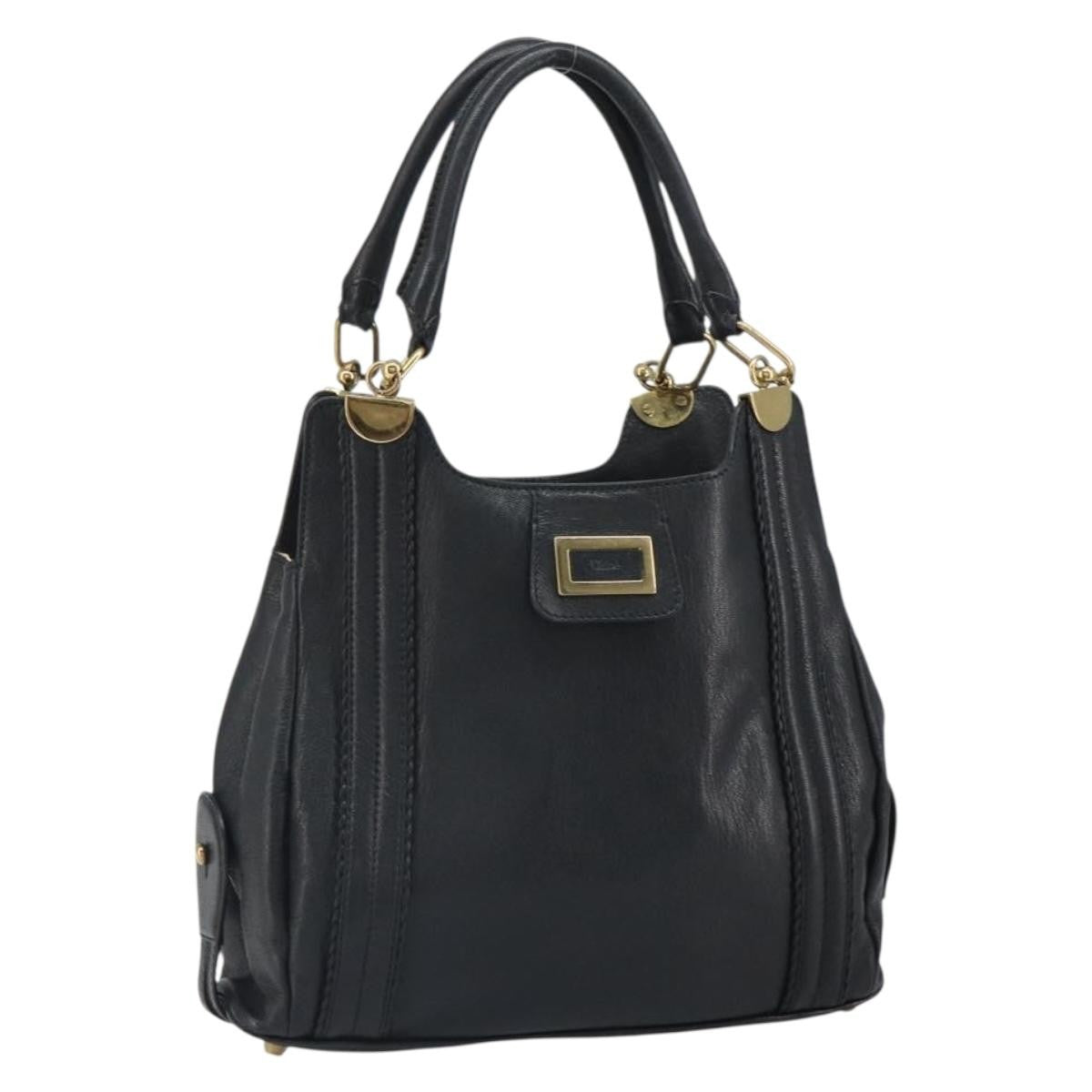 Chloe Irène Leather Black Leather Tote Bag Bag (Pre-Owned)