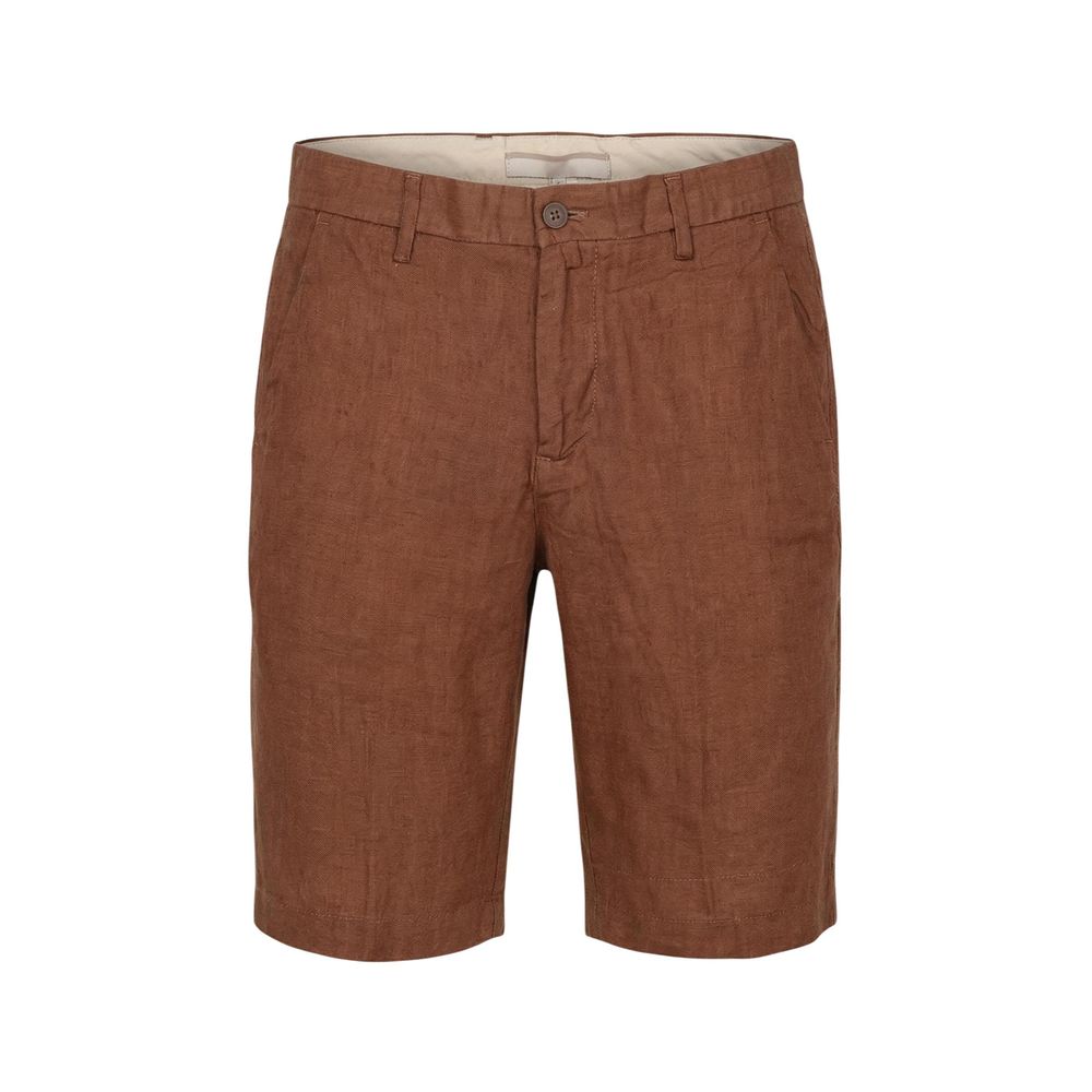 Borghese Beige Linen Bermuda Men's Shorts