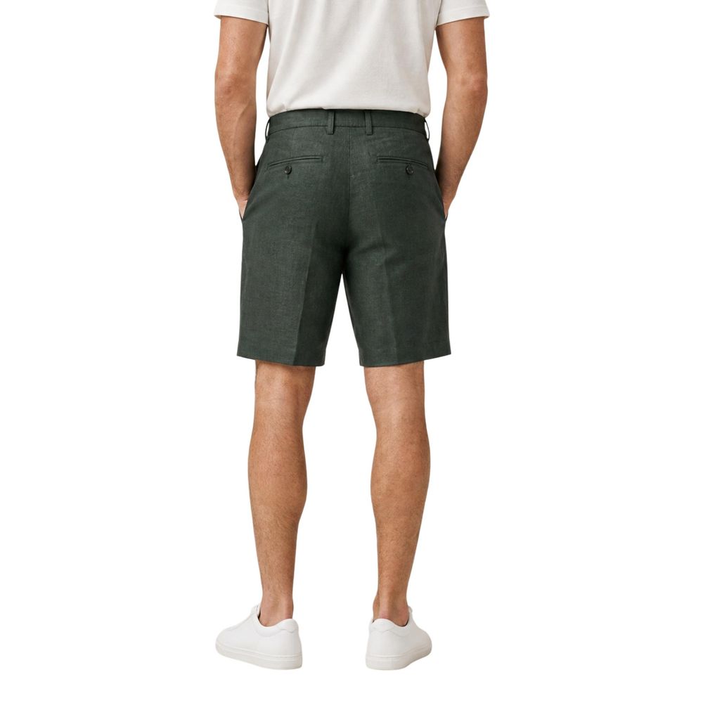 Borghese Green Linen Bermuda Men's Shorts
