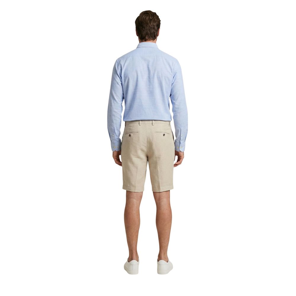 Borghese Beige Linen Bermuda Men's Shorts