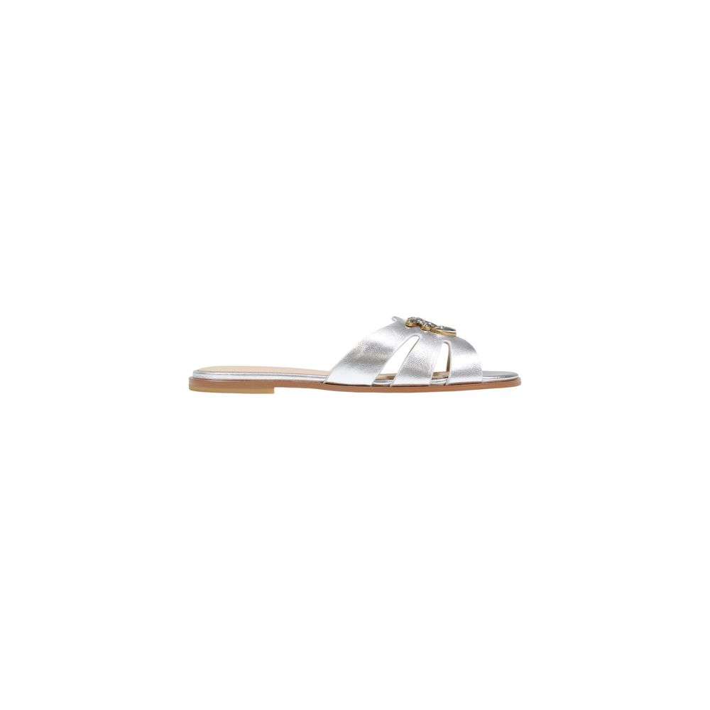PINKO White Leather Women's Slippers