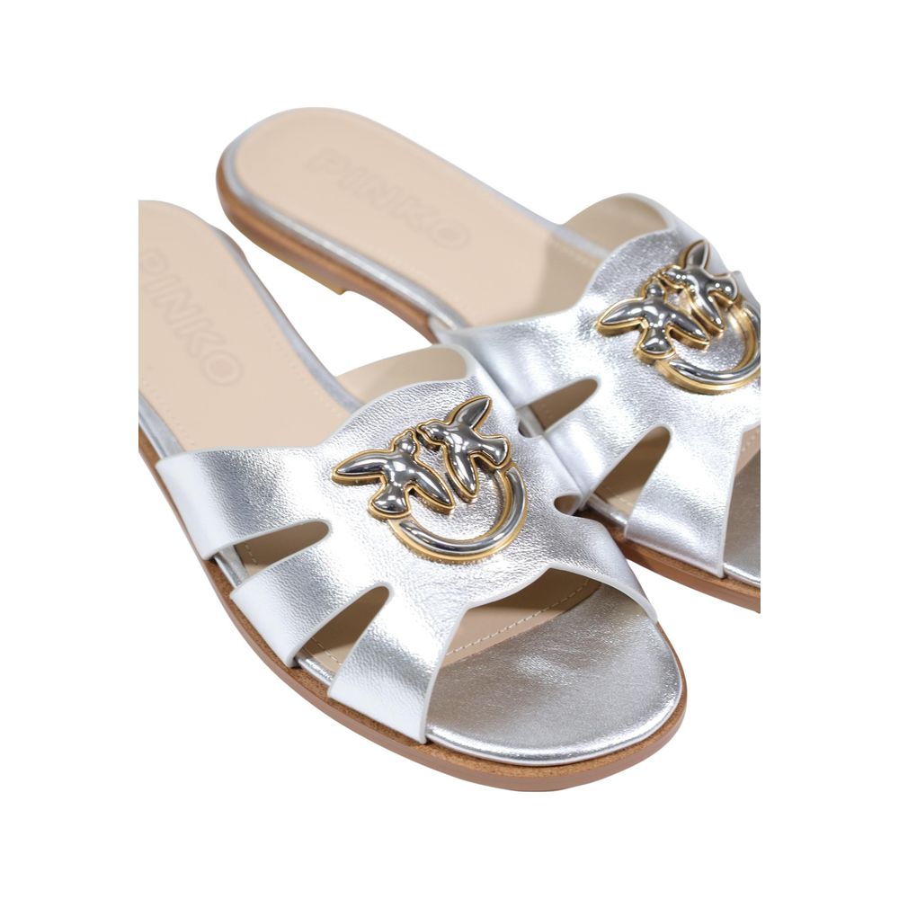PINKO White Leather Women's Slippers