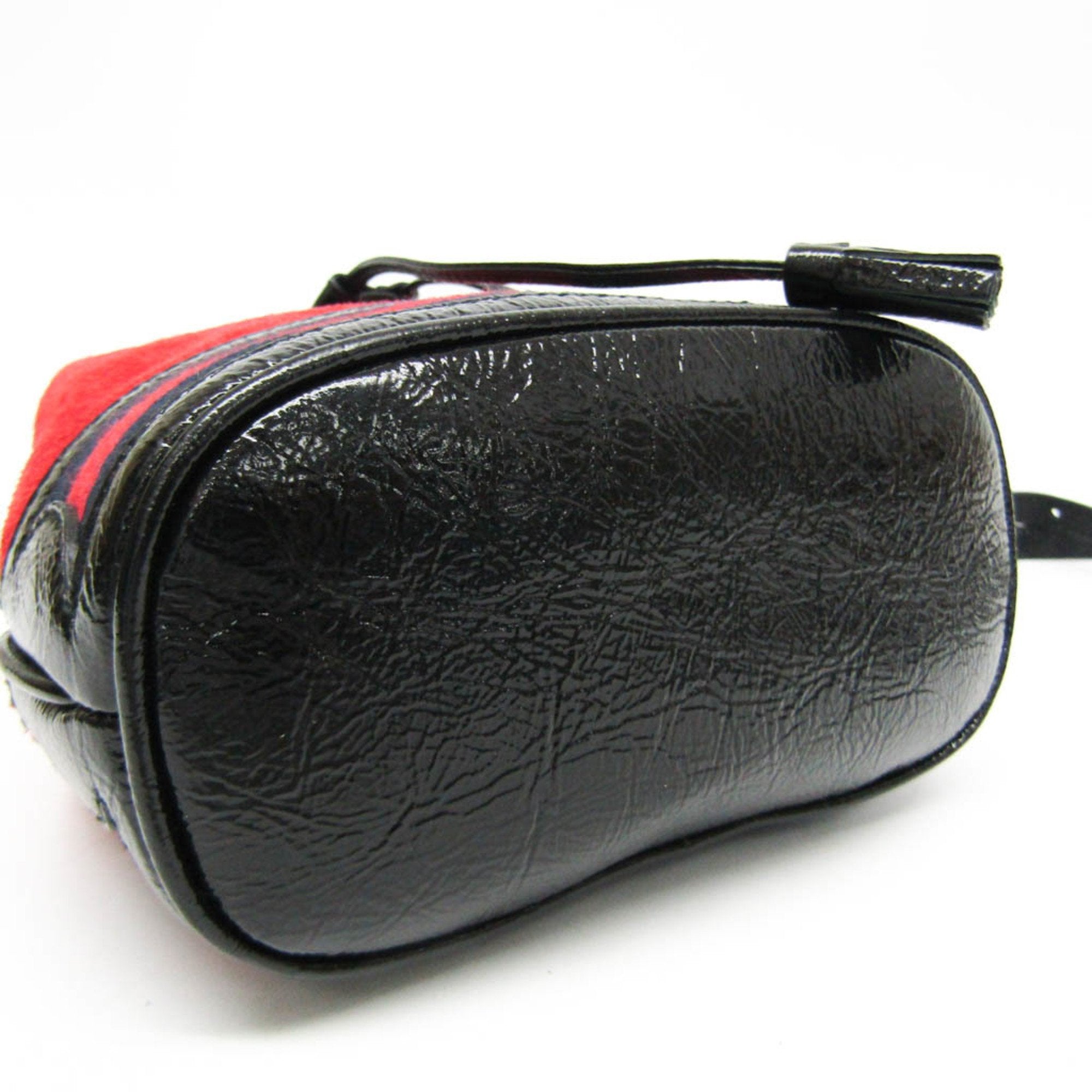 Gucci Drawstring Red Suede Shoulder Bag (Pre-Owned)
