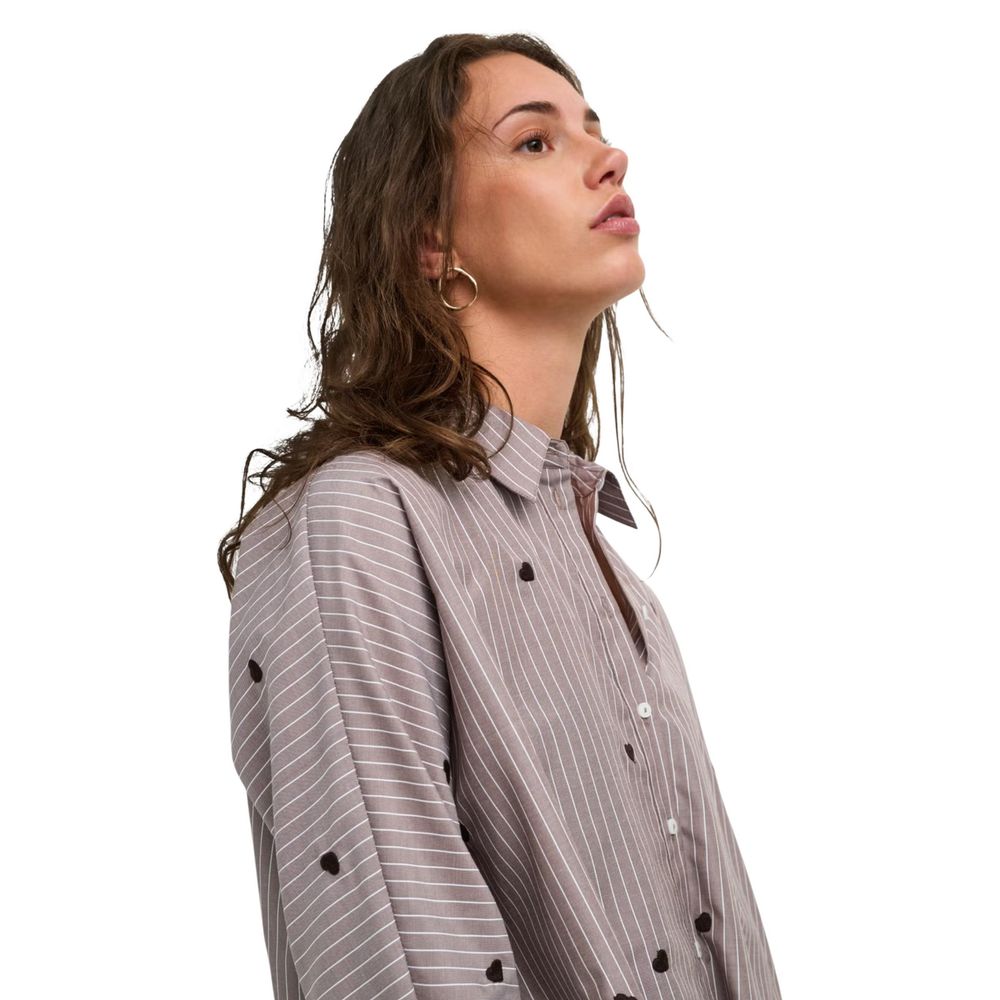 Only Brown Recycled Polyester Women's Blouse
