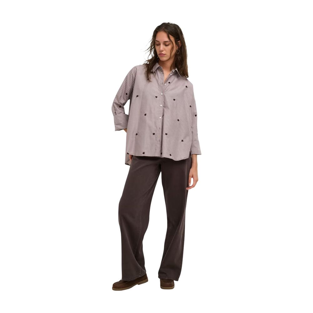Only Brown Recycled Polyester Women's Blouse