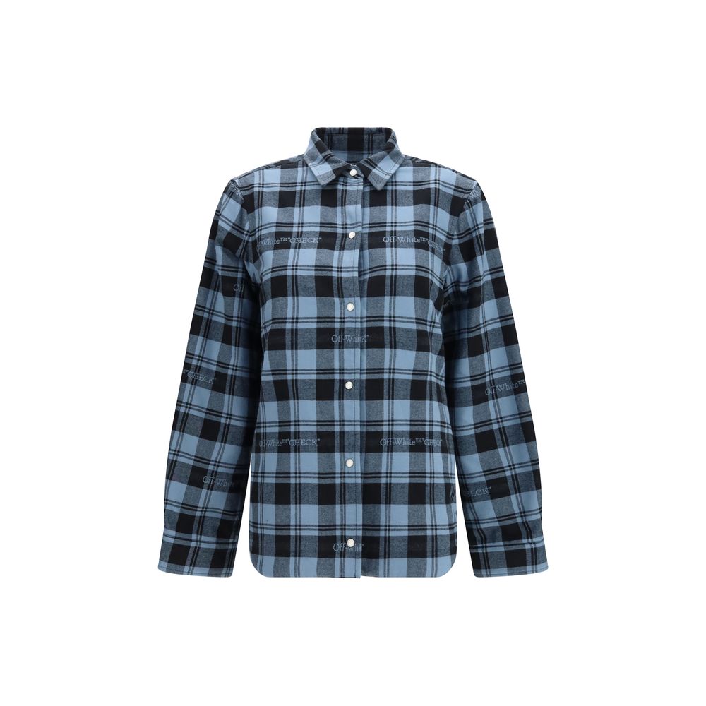 Off-White Blue Cotton Women's Shirt