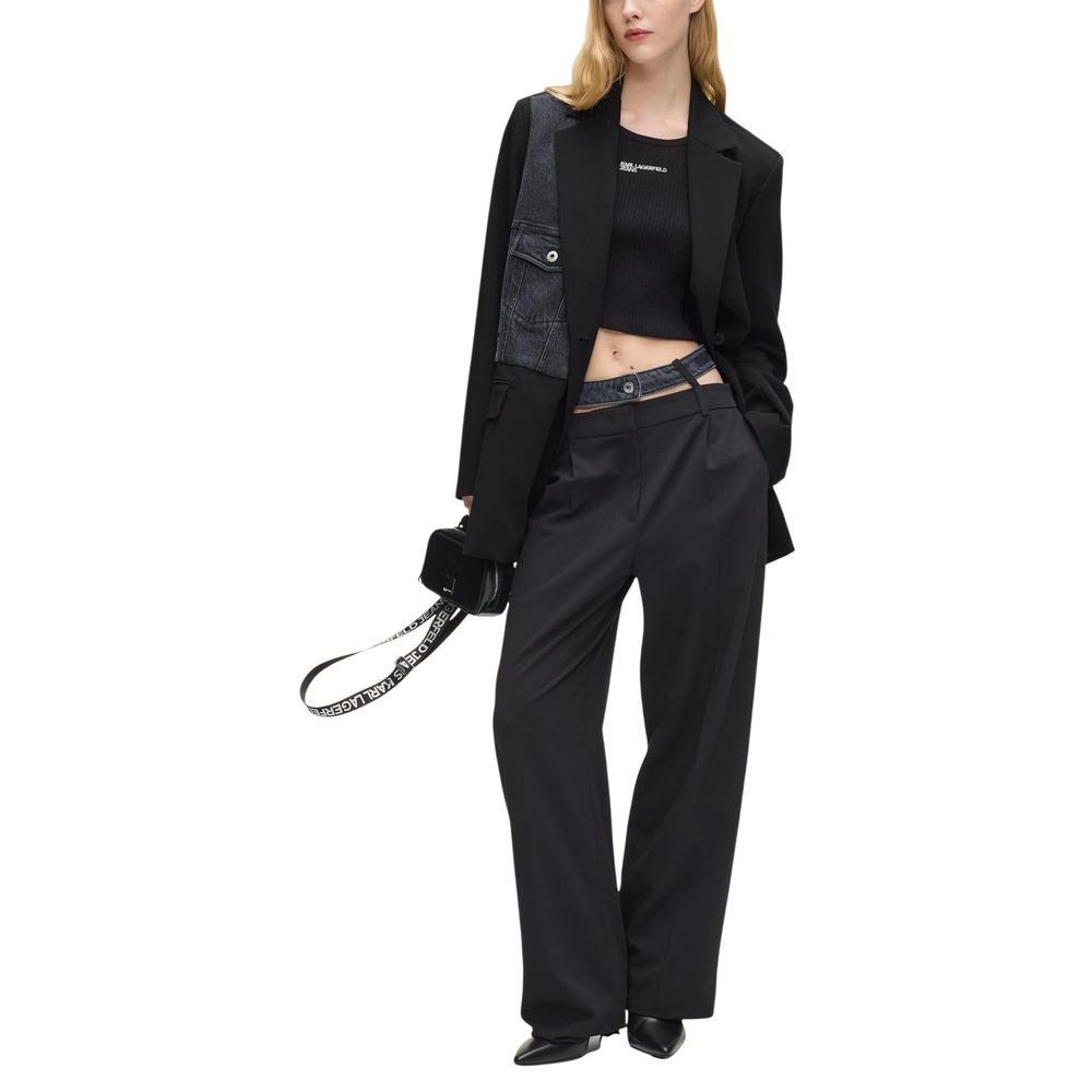 Karl Lagerfeld Black Polyester Women's Blazer