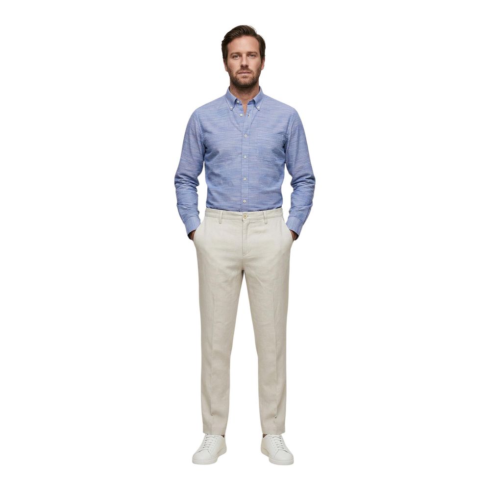 Borghese White Linen Casual Men's Pants