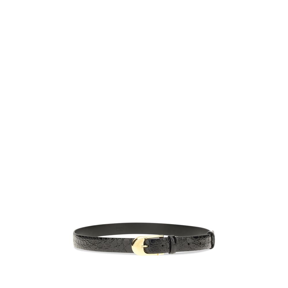 Khaite Black Calf Leather Bos Taurus Regular Women's Belt