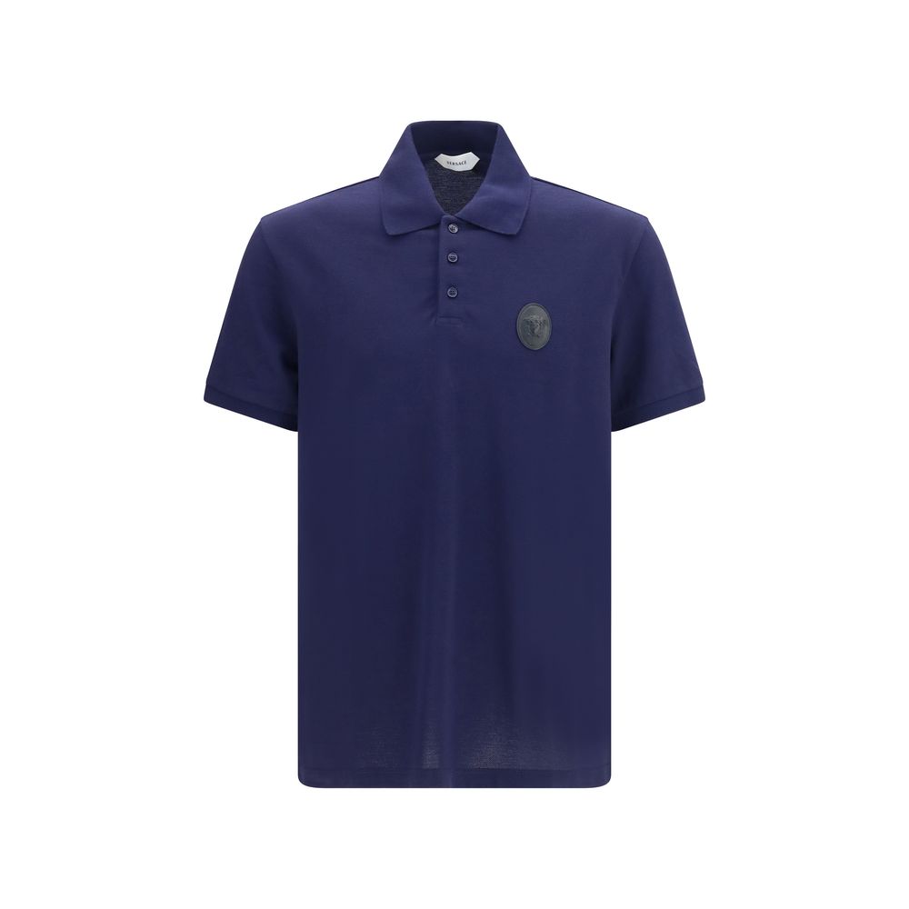 Versace Blue Cotton Polo Men's Shirt