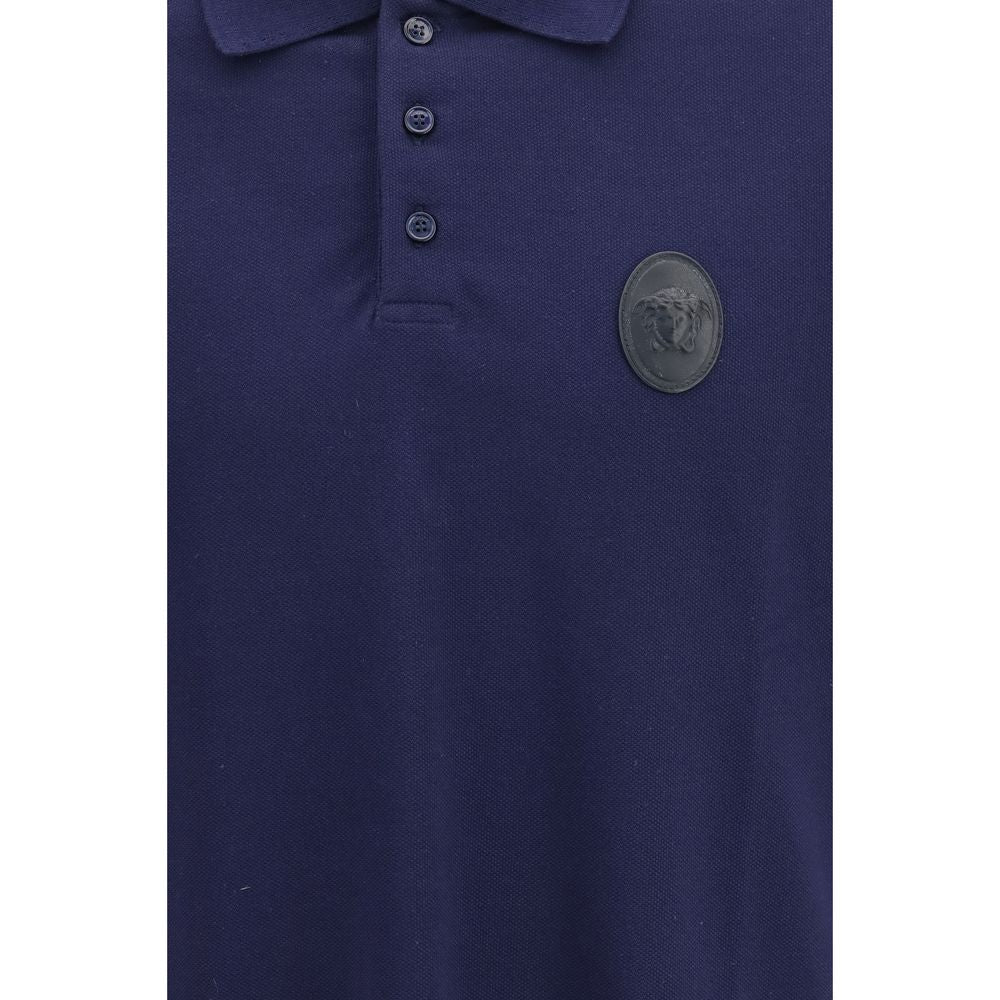 Versace Blue Cotton Polo Men's Shirt