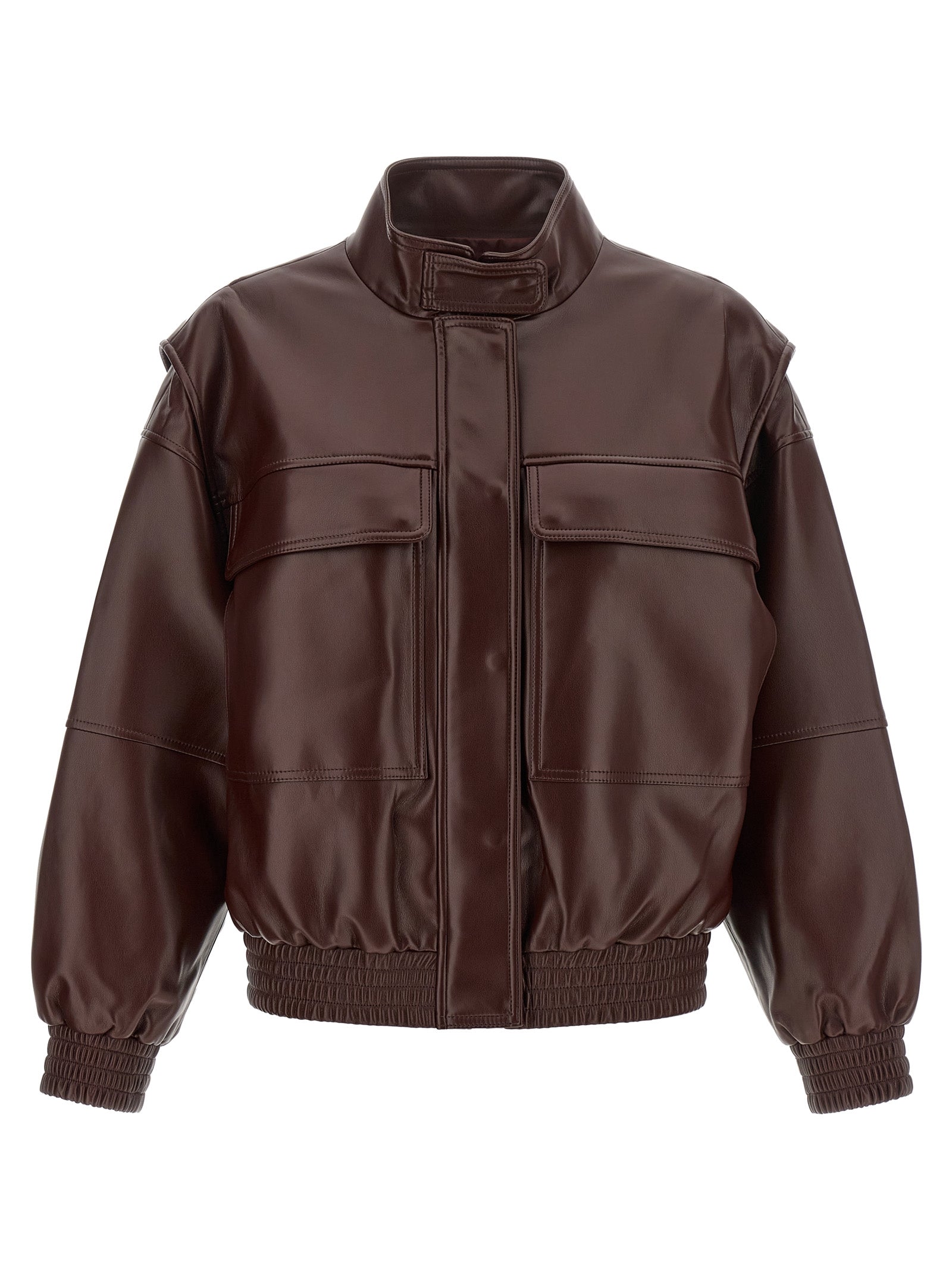 Twinset Brown Polyester Leather Women's Jacket