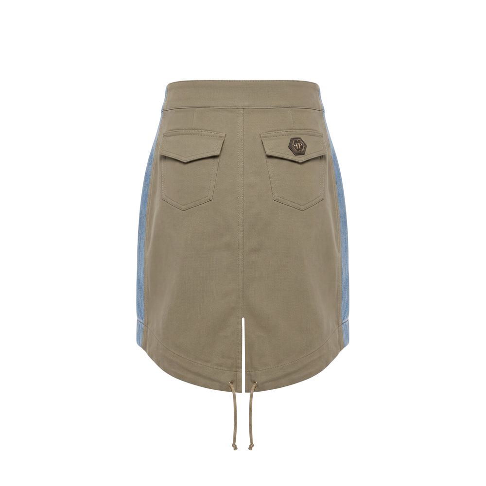 Philipp Plein Blue Cotton Women Women's Skirt