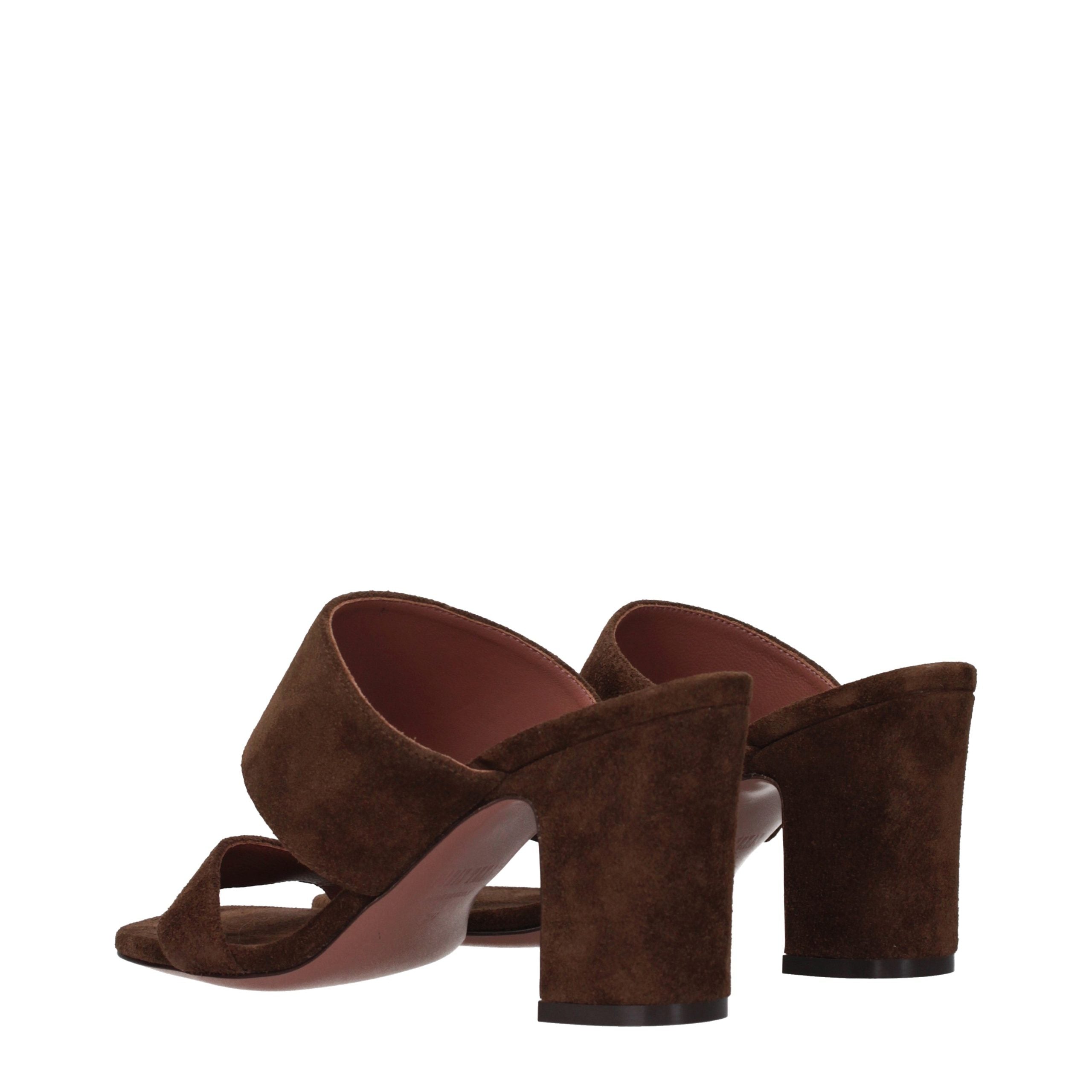 Paris Texas Brown Leather Platform Women's Sandals