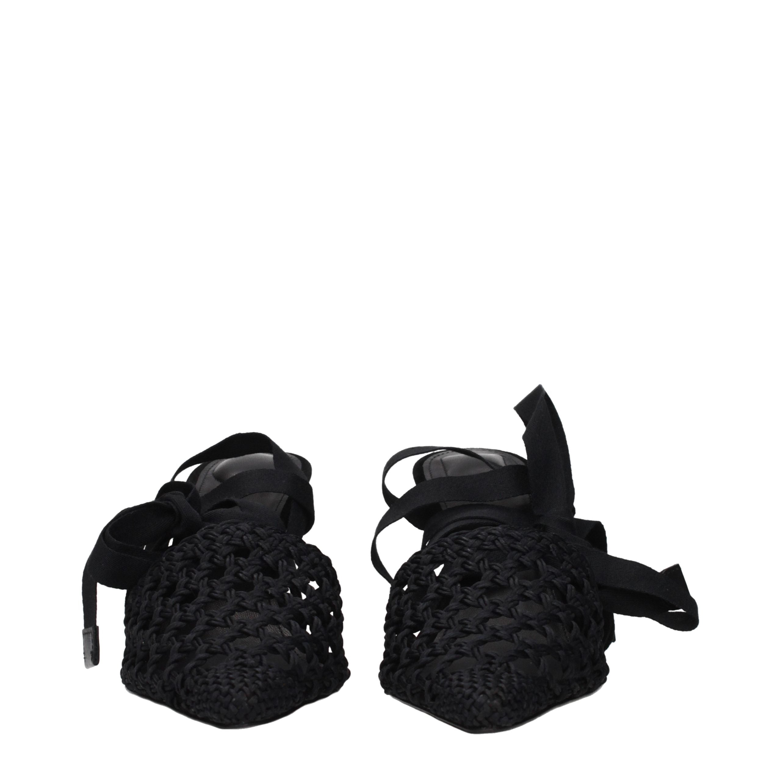 Jacquemus Black Fabric Strap-On Women's Sandals