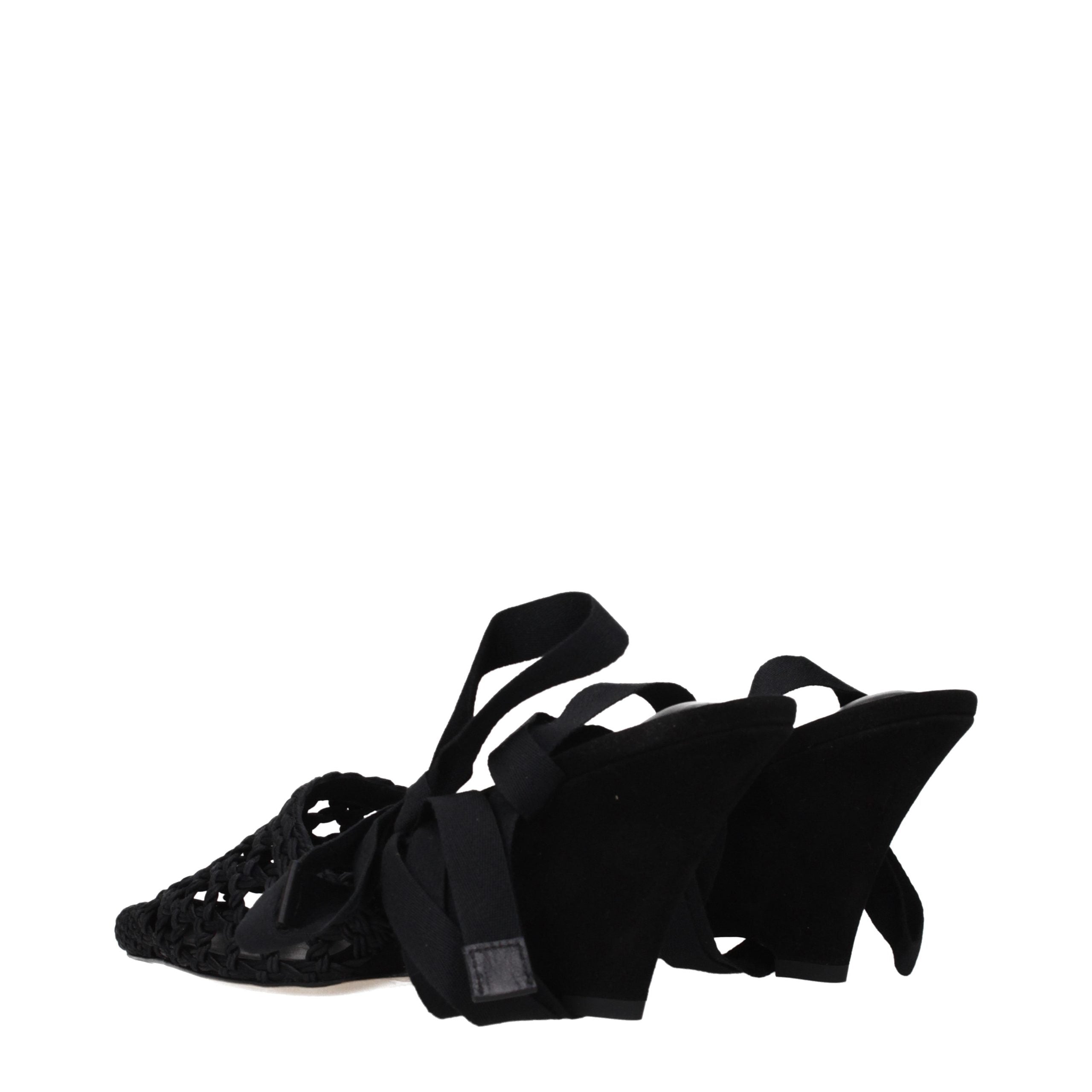 Jacquemus Black Fabric Strap-On Women's Sandals