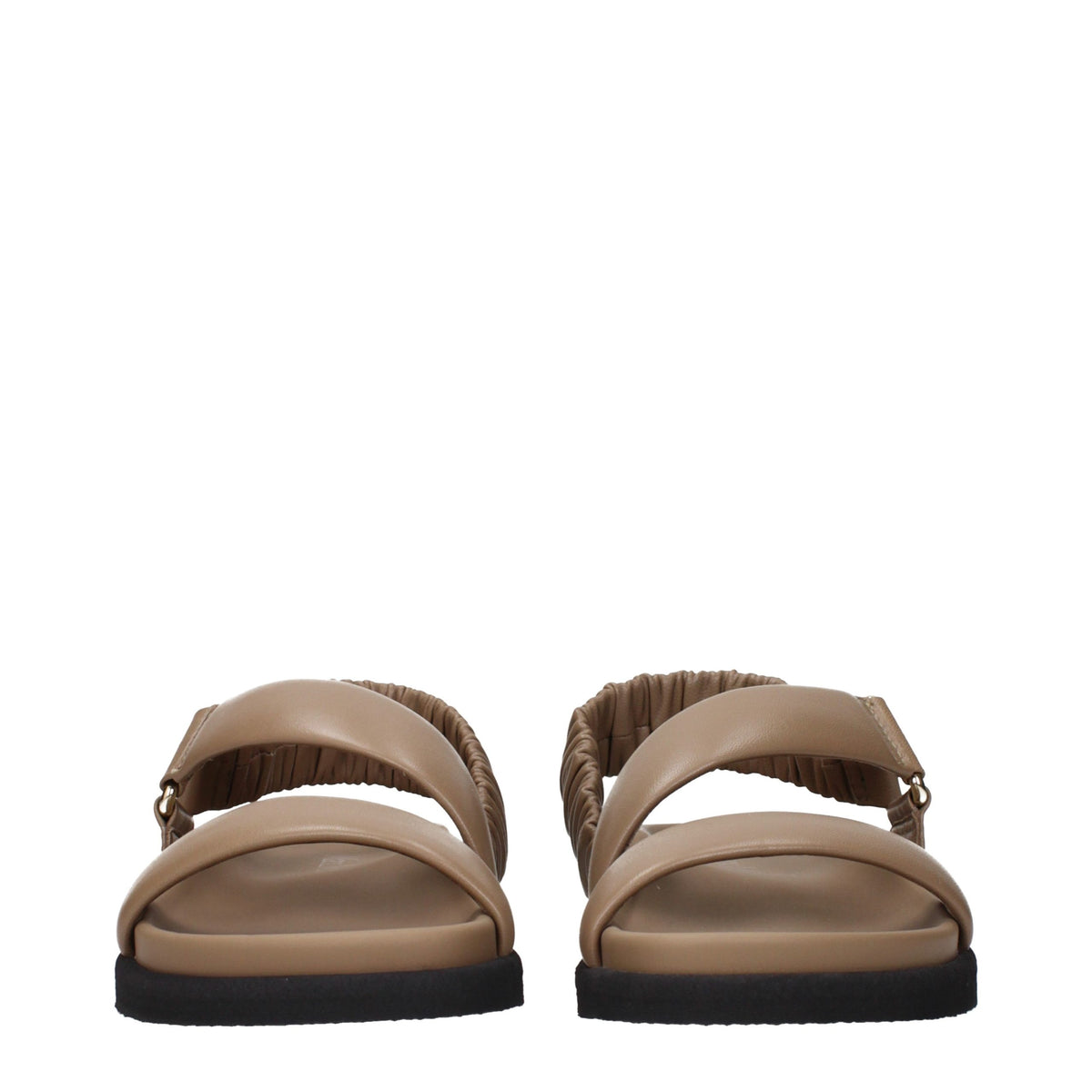Max Mara Brown Leather Flat Women's Sandals