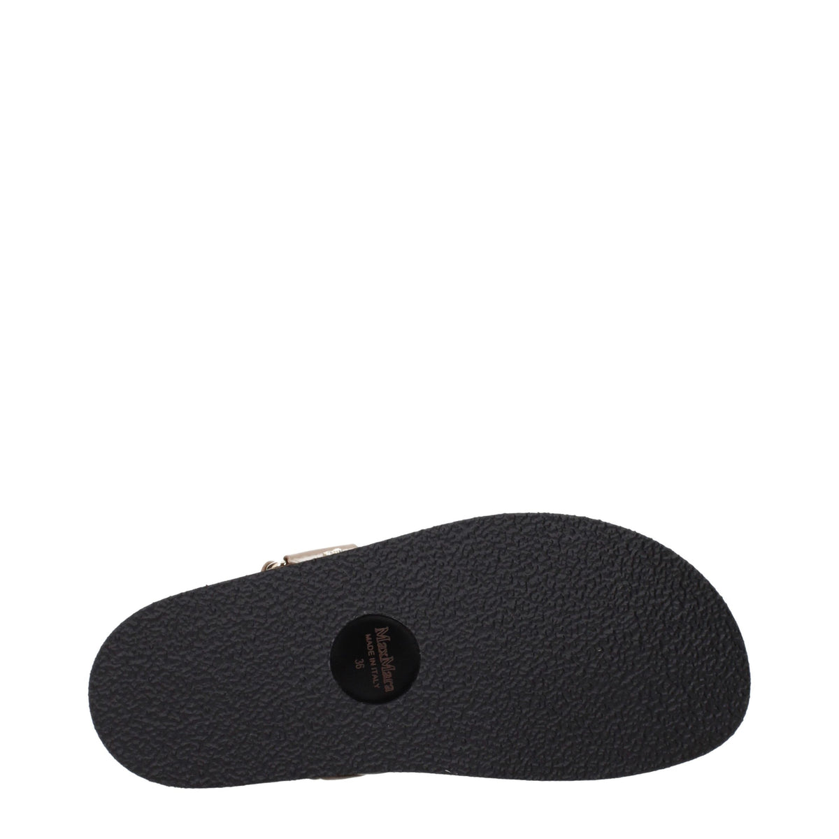 Max Mara Brown Leather Flat Women's Sandals