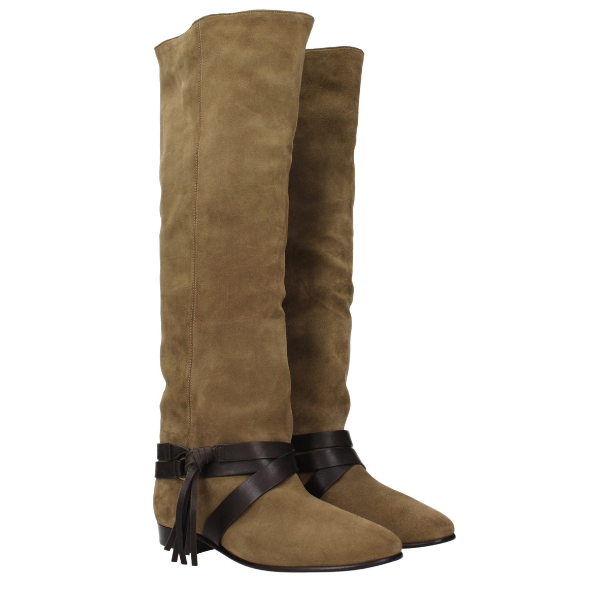 Isabel Marant Green Leather Over The Women's Knee