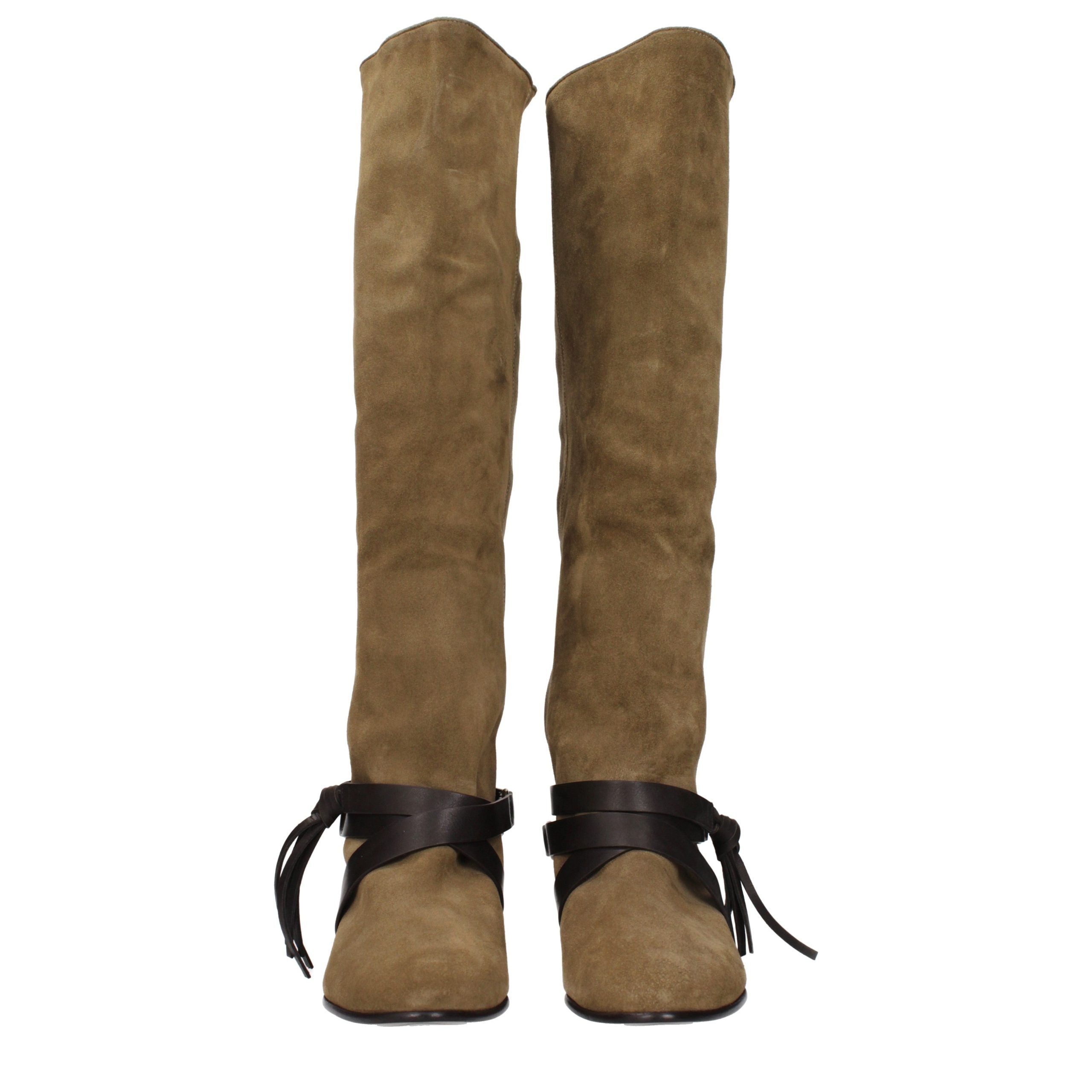 Isabel Marant Green Leather Over The Women's Knee