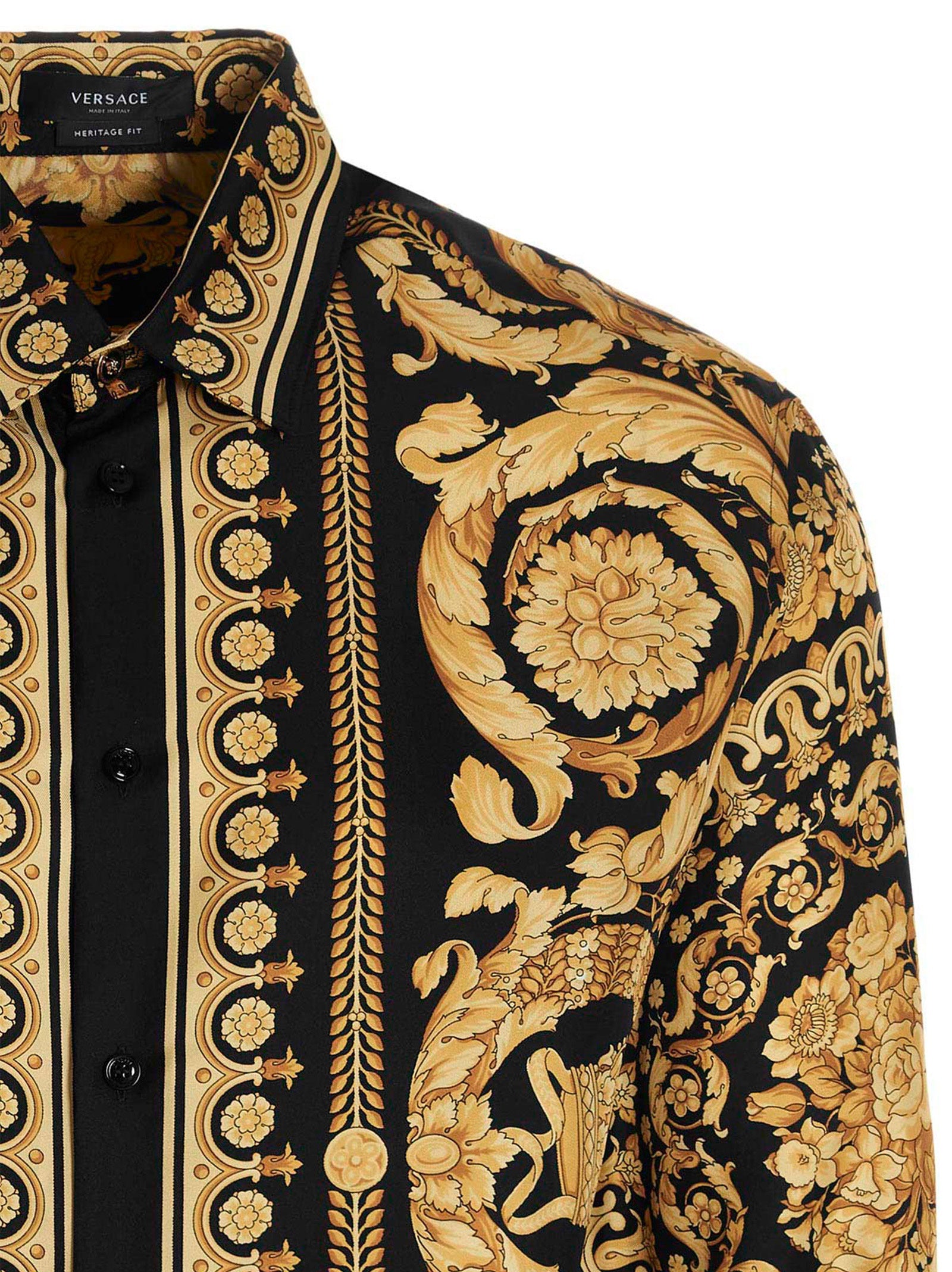 Versace Gold Silk Men's Blouse