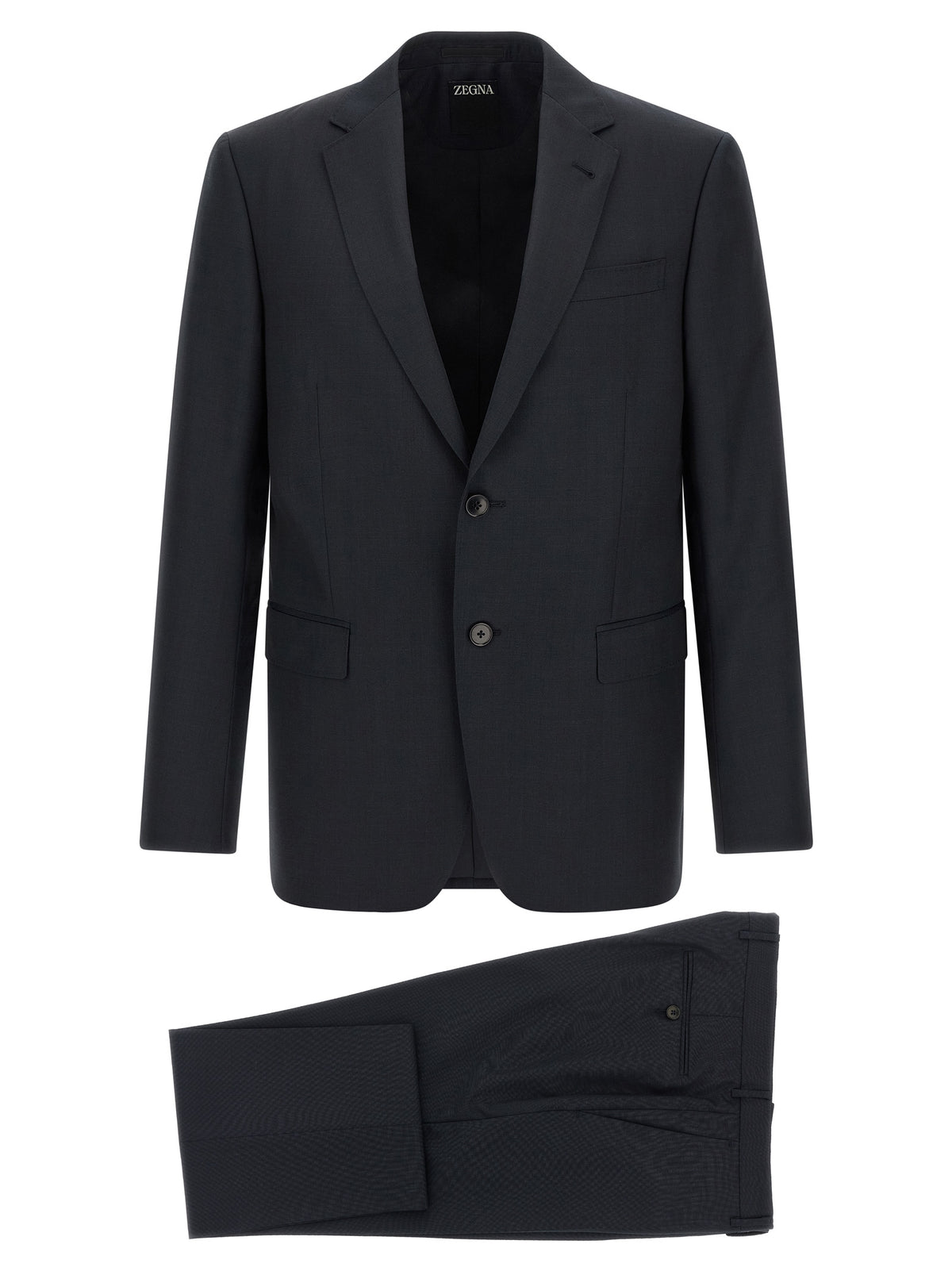 ZEGNA Blue Wool Two-Piece Men's Suit