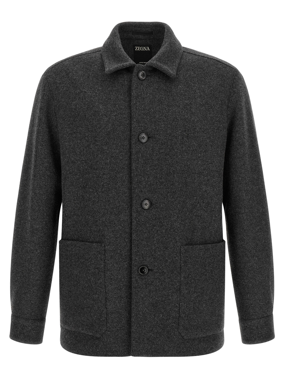 ZEGNA Gray Wool Men's Blouse