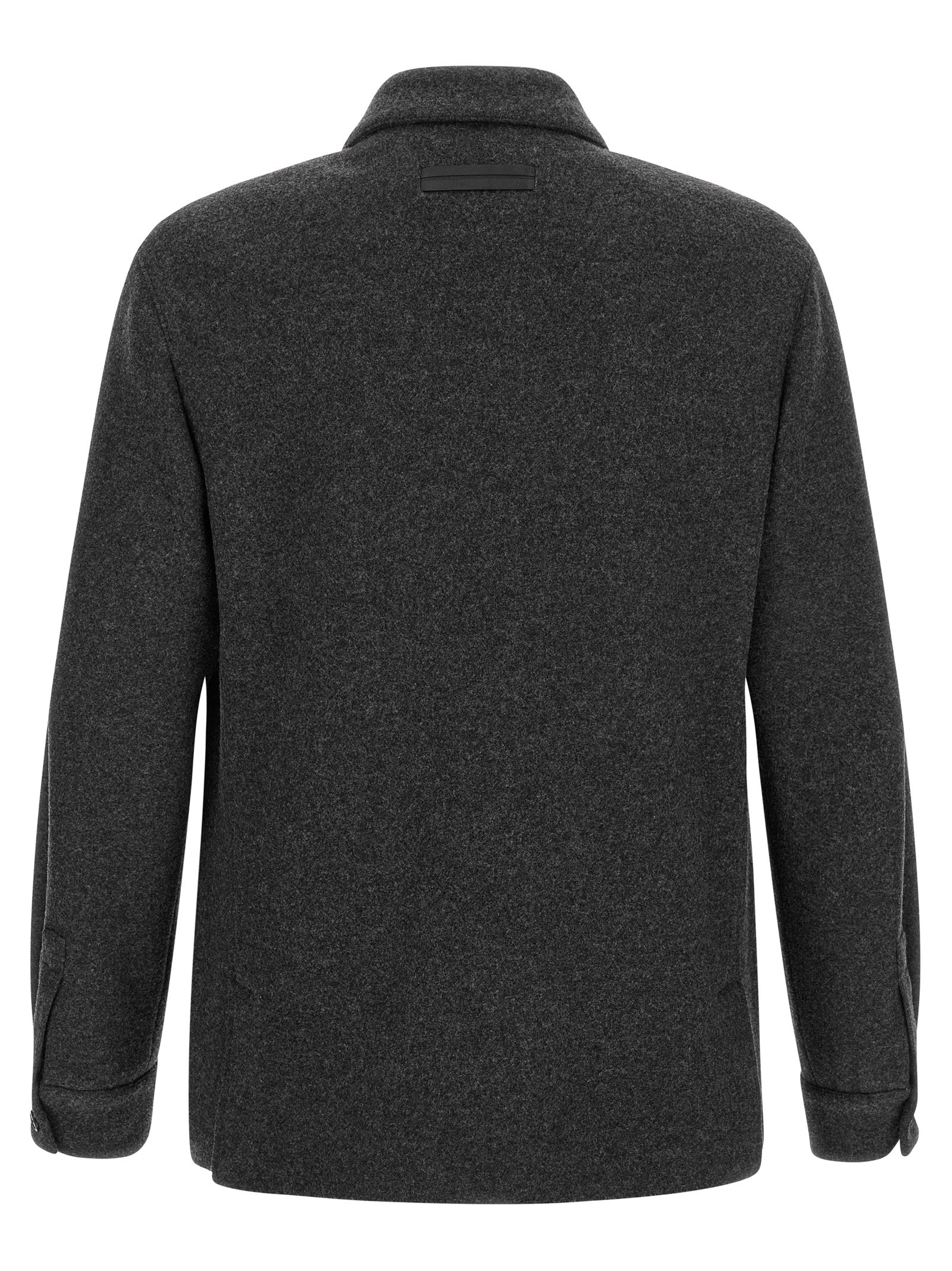 ZEGNA Gray Wool Men's Blouse