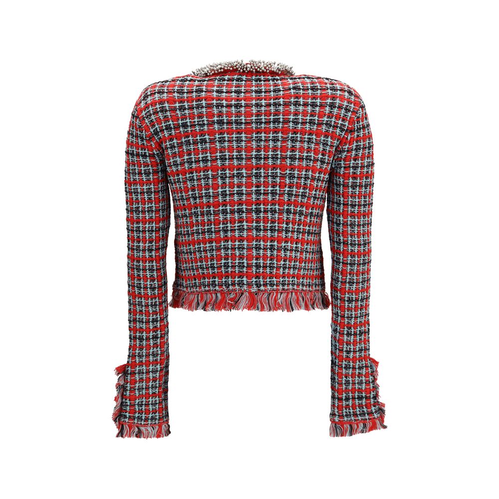 Self-Portrait Red Cotton Full-Length Women's Jacket