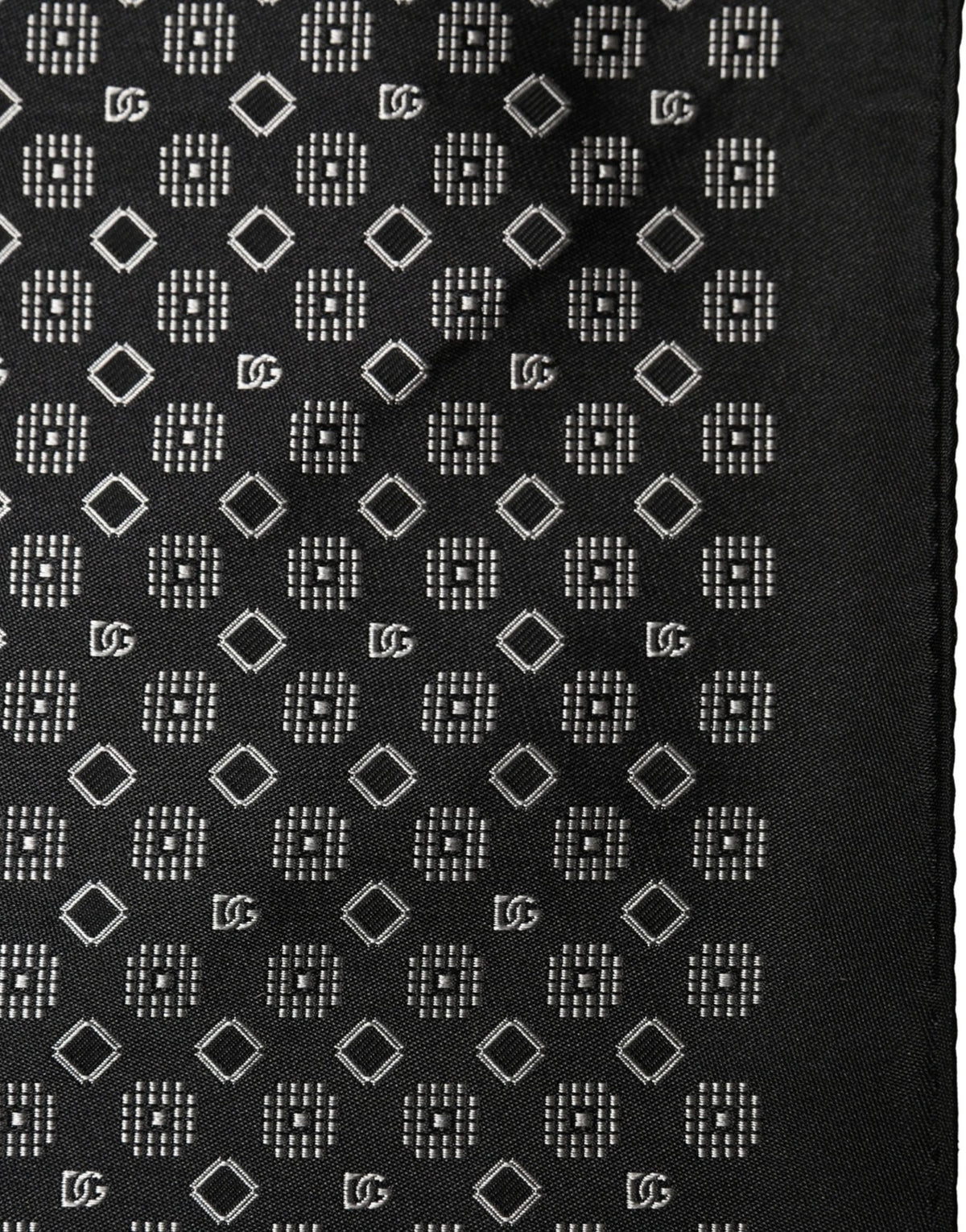 Dolce & Gabbana Black White Patterned Pocket Square Men's Scarf