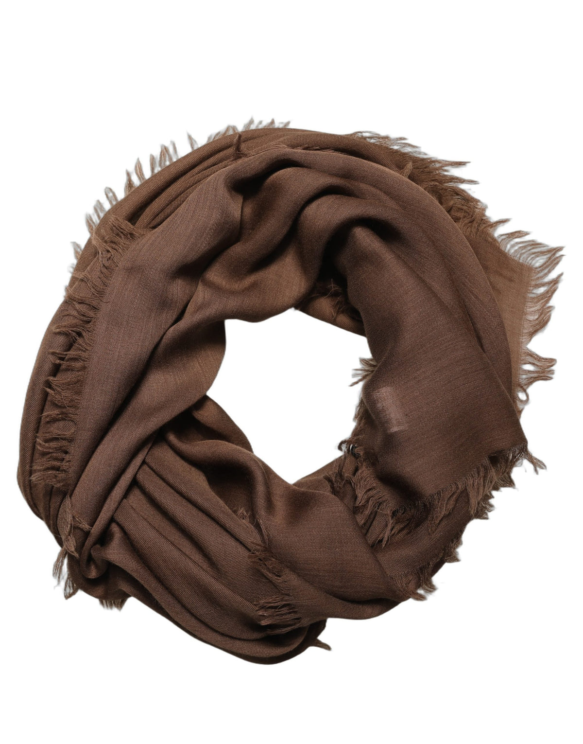 Dolce & Gabbana Brown Silk Wool Fringed Men Lace Stole Men's Scarf