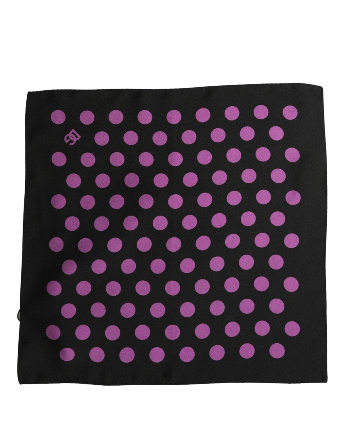 Dolce & Gabbana Purple Black Polka Dot Square Foulard Men's Scarf